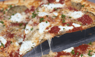 Turkey Meatball Parm Pizza Pie