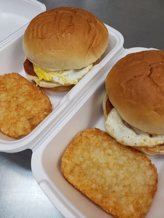 Brkf Sandwich with Tater Tots