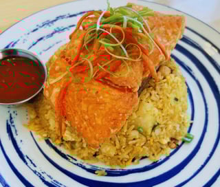 Royal Fried Rice with Crispy Salmon