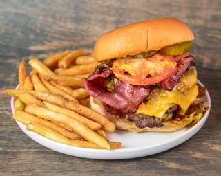 Pastrami Cheeseburger with Fries