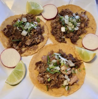 NEW!! Carnitas Tacos with HANDMADE yellow corn tortilla (Order of 3)