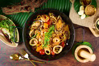 Spaghetti Seafood Tom yum