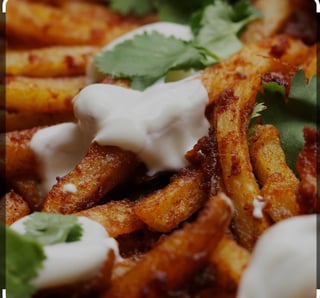 Chicken masala cheese fries