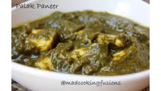Saag Paneer - ( Non Vegan, Vegetarian, Gluten-Free)