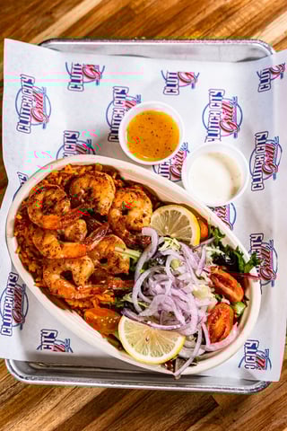 Grilled Shrimp w/ Rice