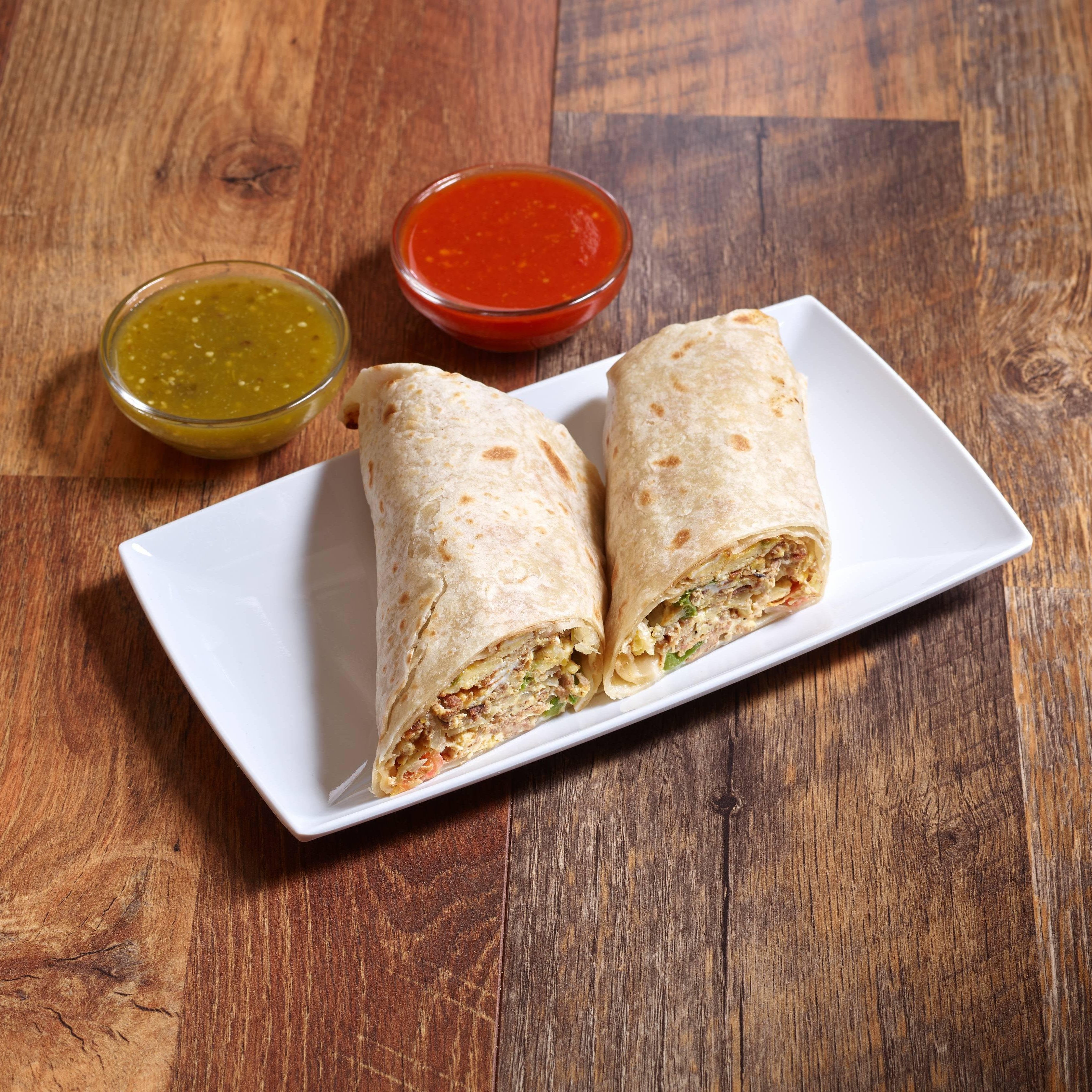 Sausage Breakfast Burrito.
