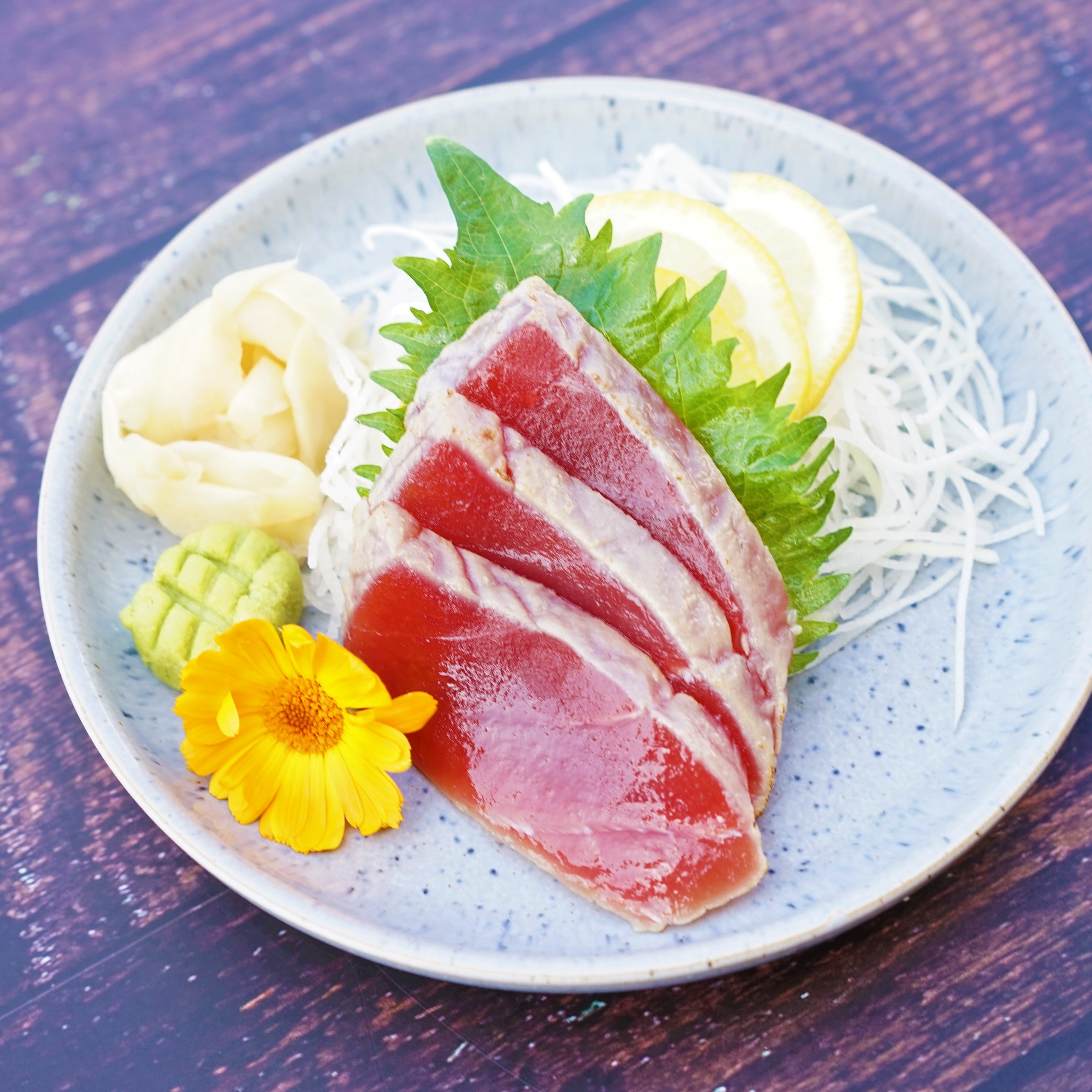 Seared Tuna Tataki Sashimi.