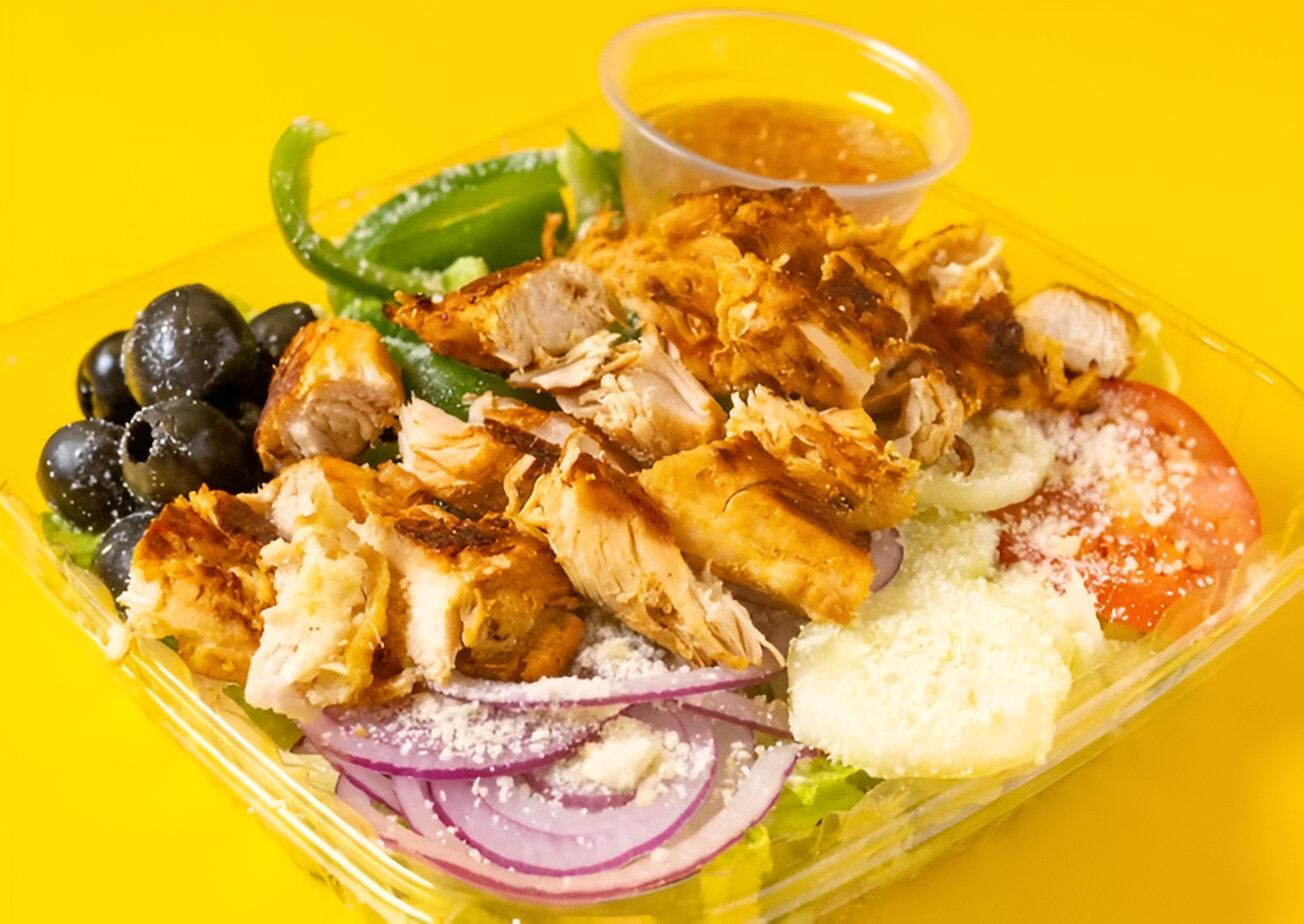Grill chicken garden salad.