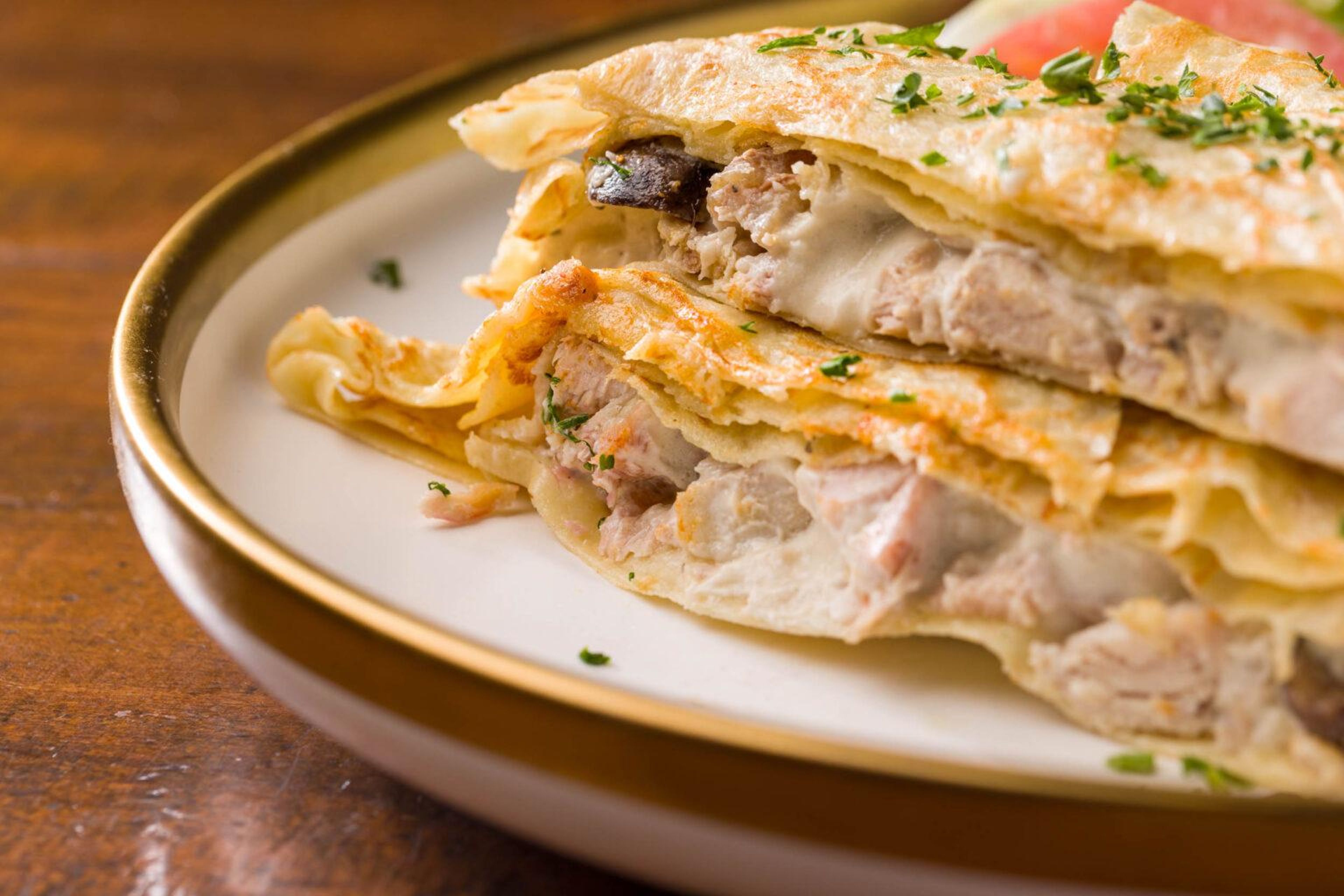 Poulet Et Champignons Crepe.