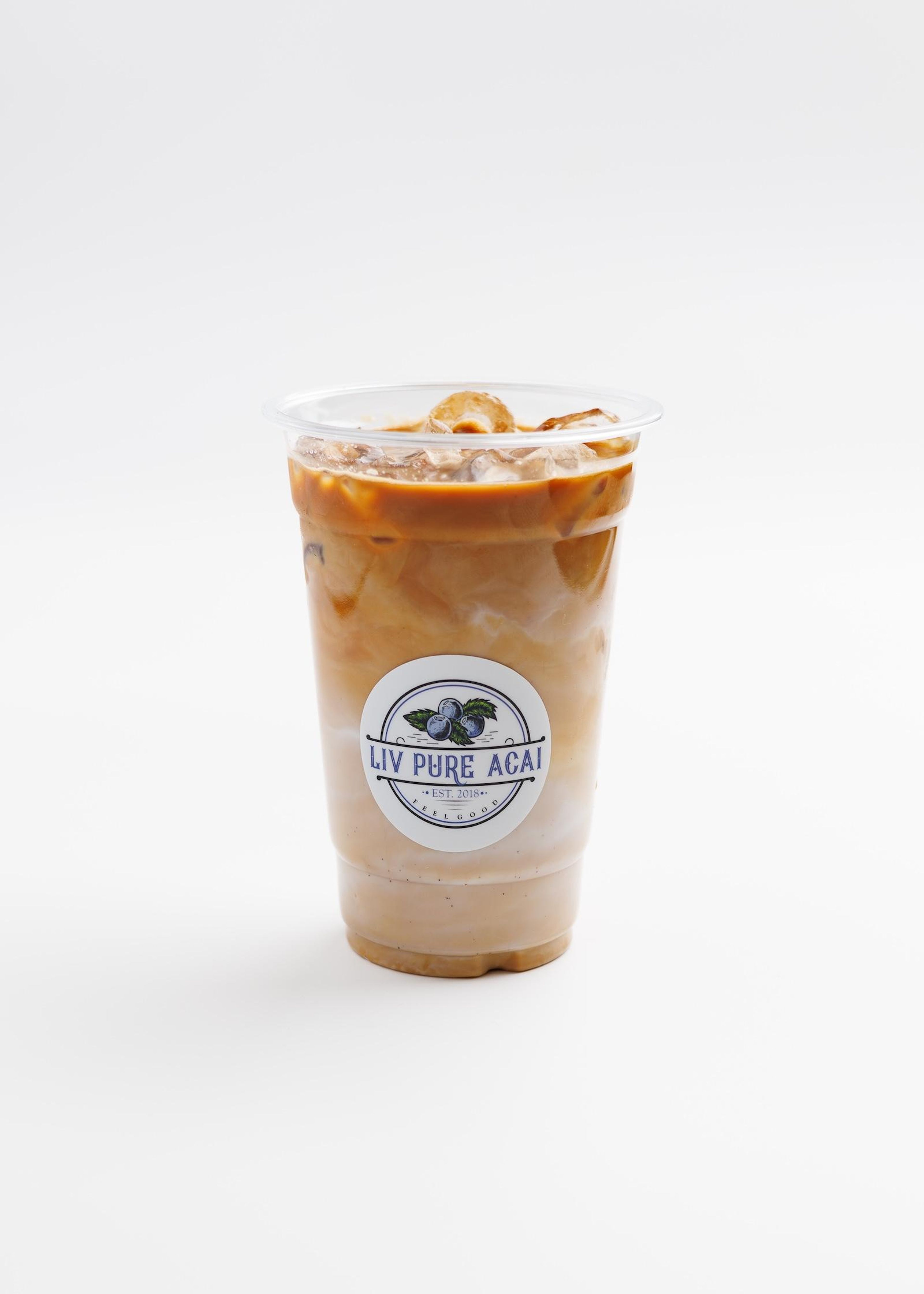 Iced 12 oz Dirty Chai.