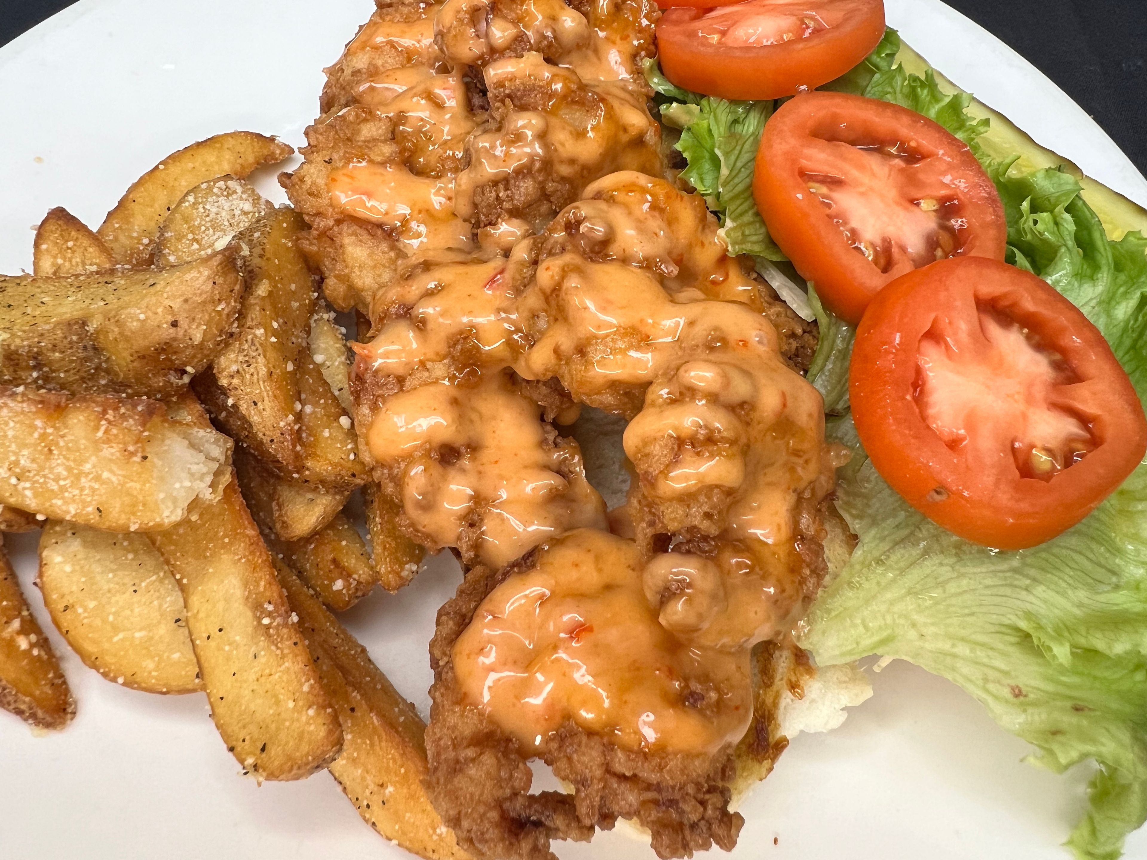 Shrimp Po' Boy Sandwich.