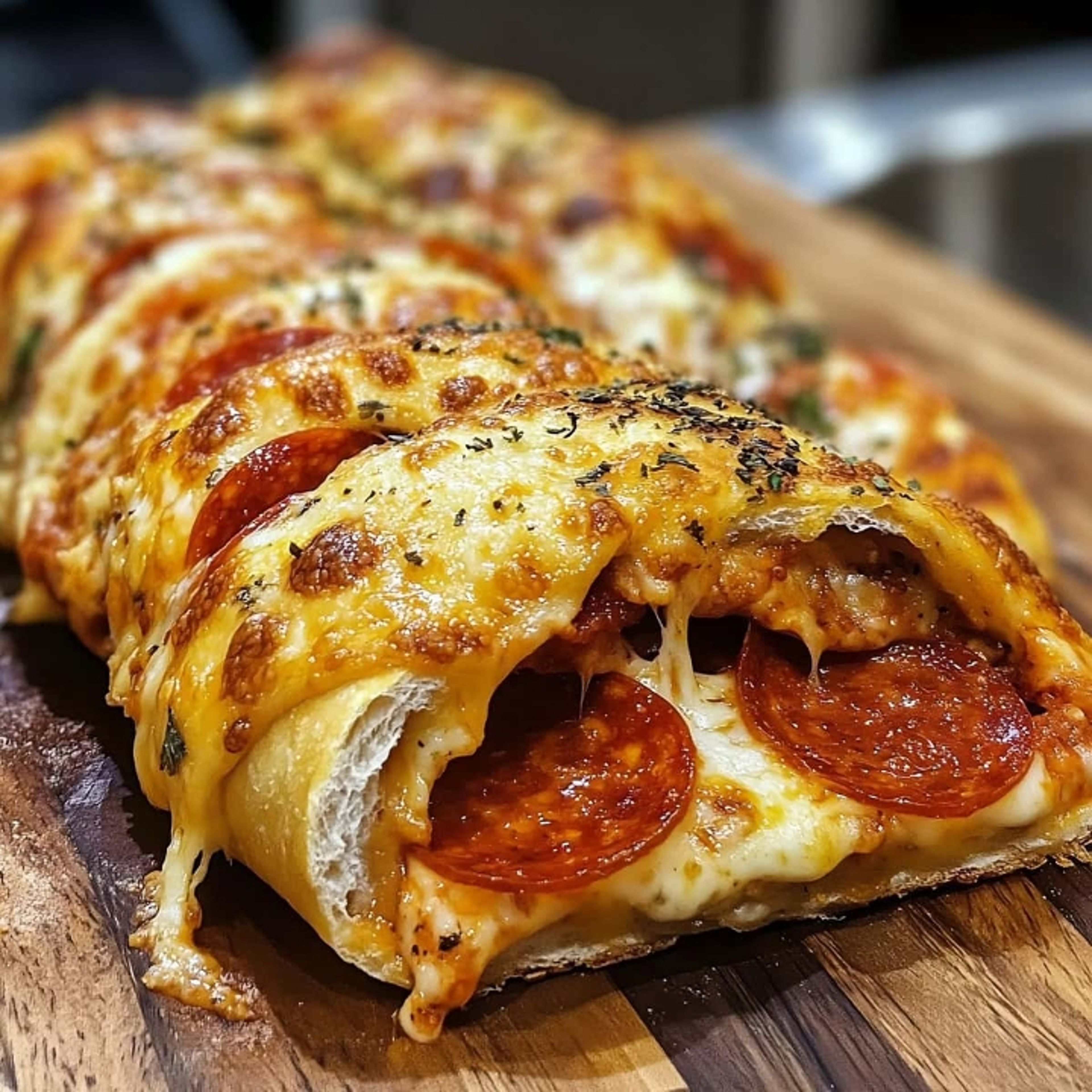 Pepperoni & Cheese Stromboli (Med).