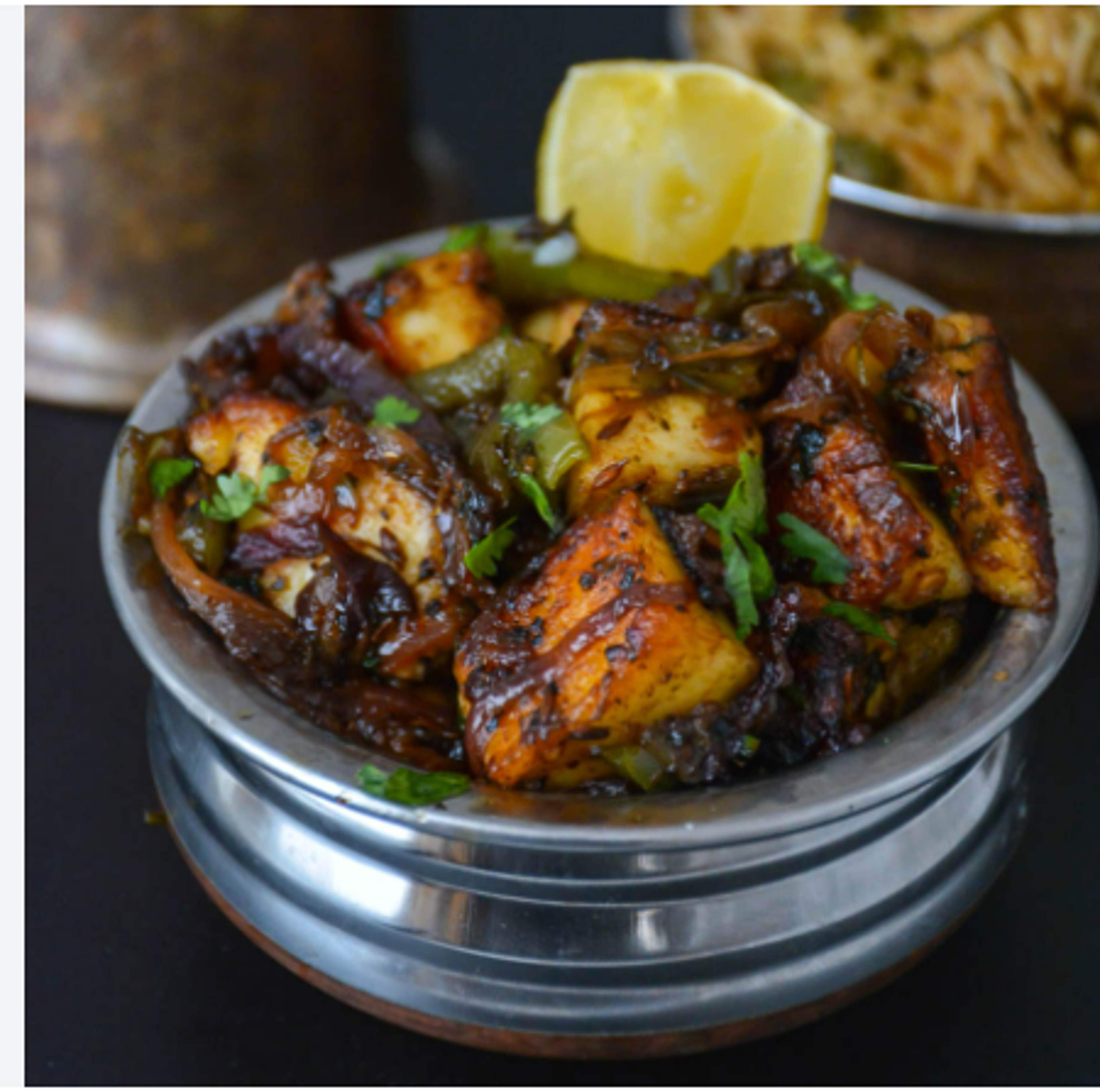 Paneer Pepper Fry - Semi Dry.