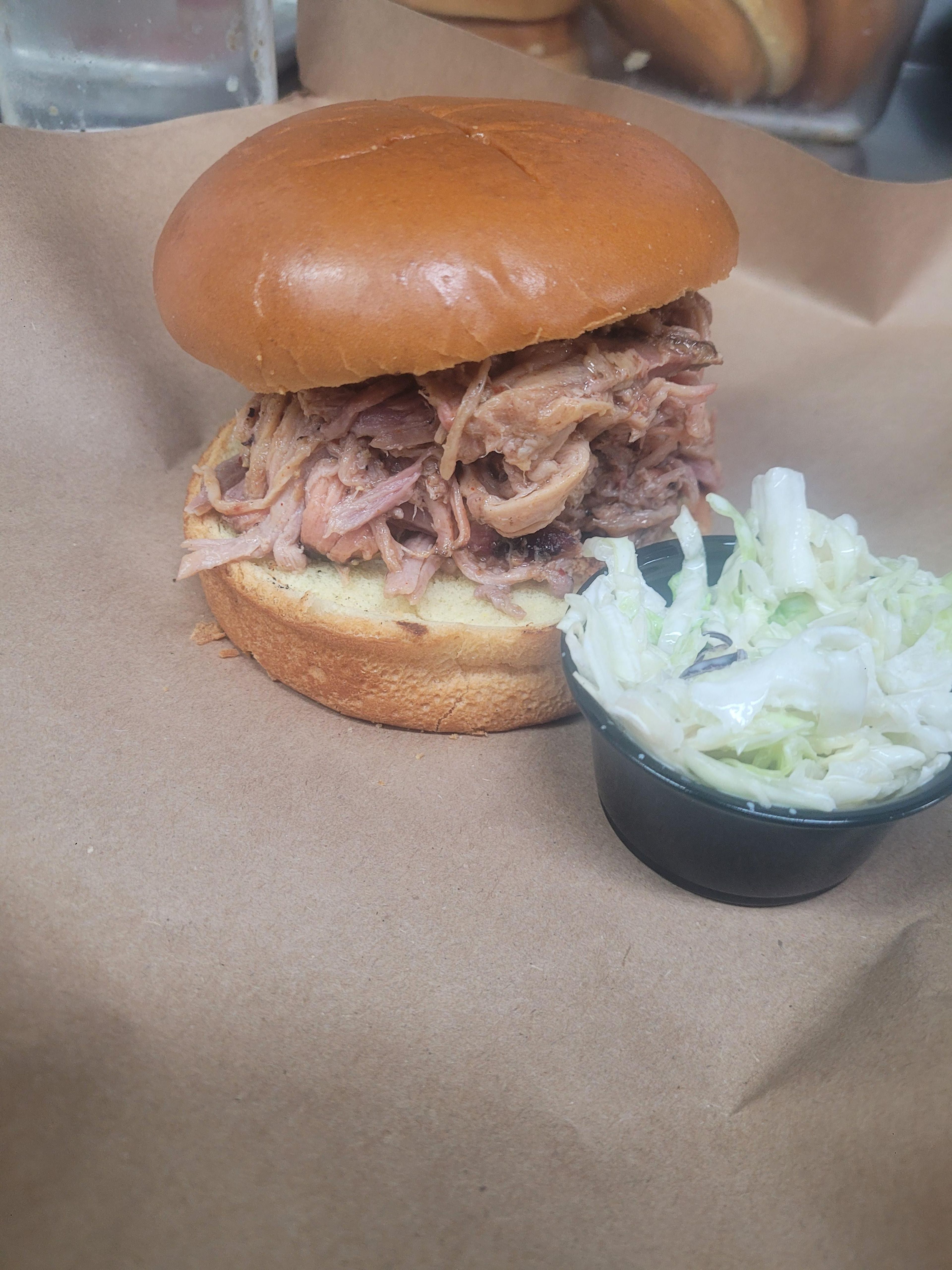 1/2 lb  Pulled Pork Sandwich.