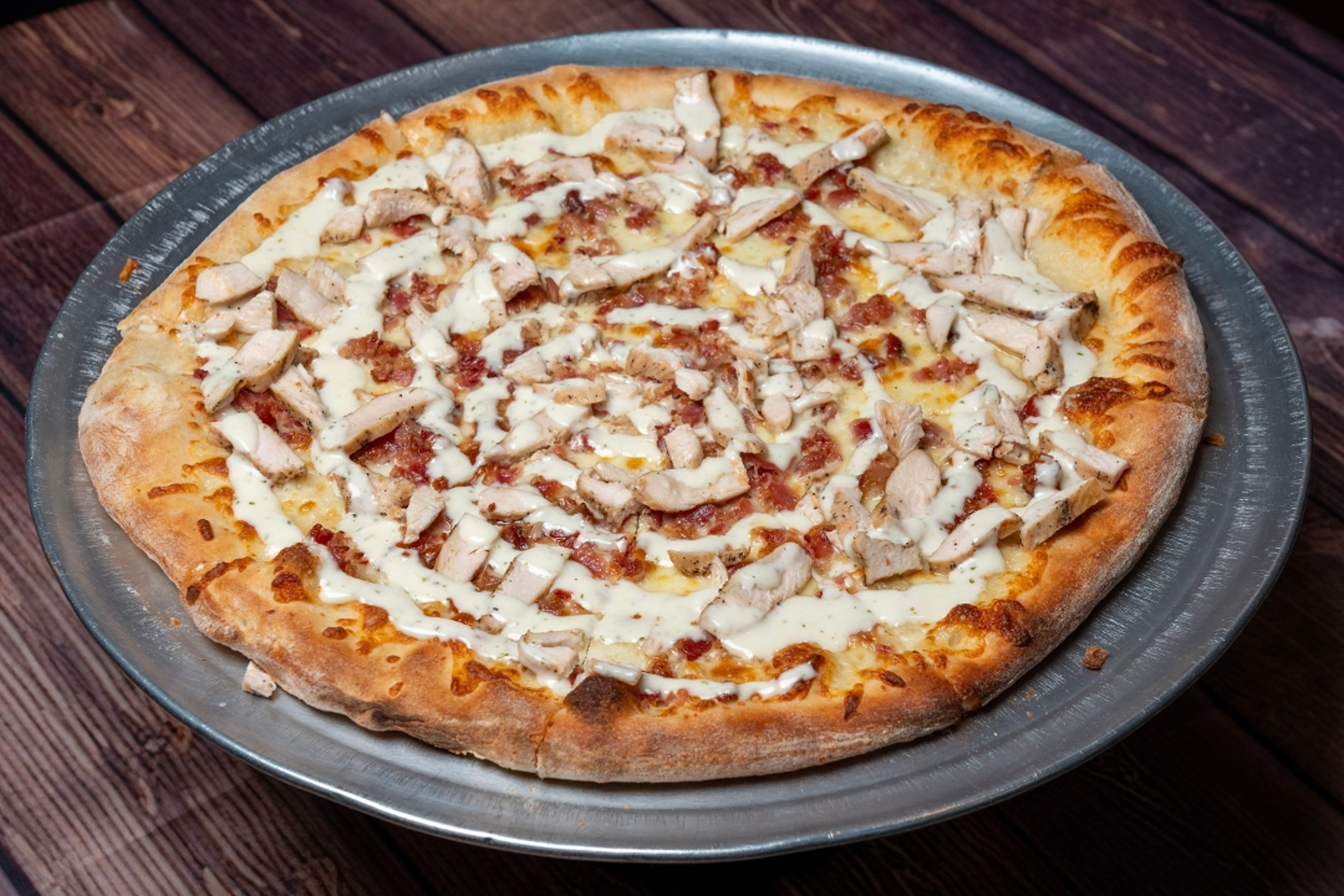 Chicken Bacon Ranch Pizza.