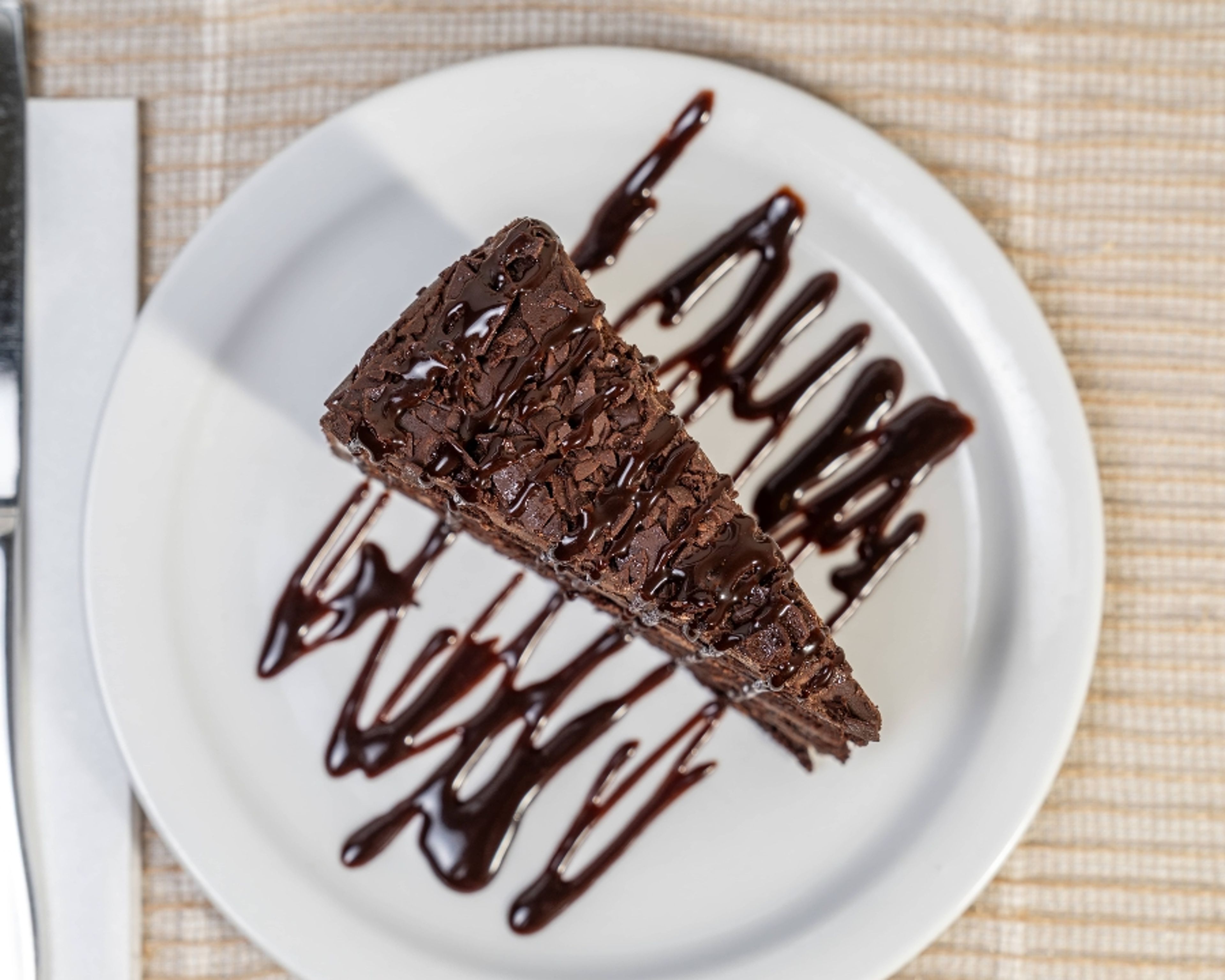 Four-layer chocolate cake.