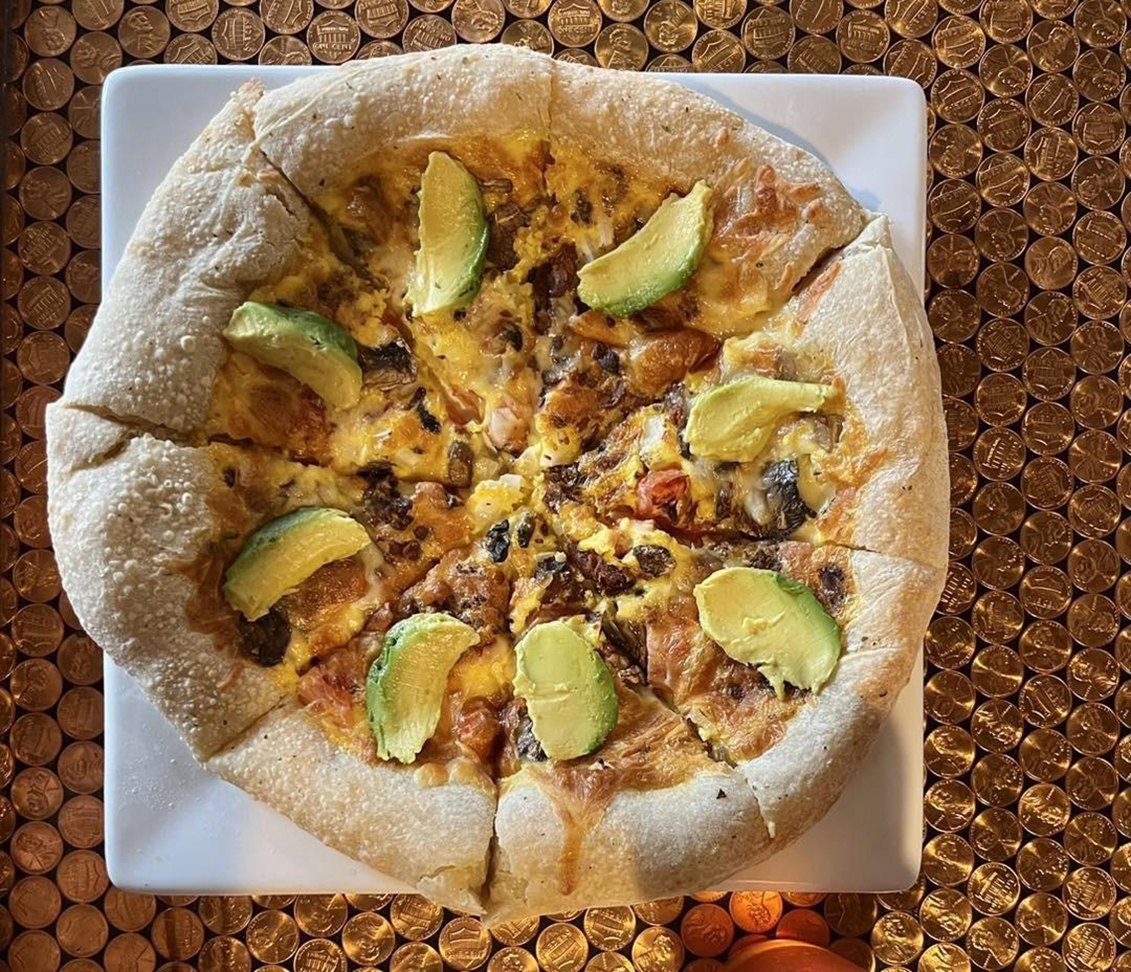 Veggie Breakfast Pizza (GF*, V*).