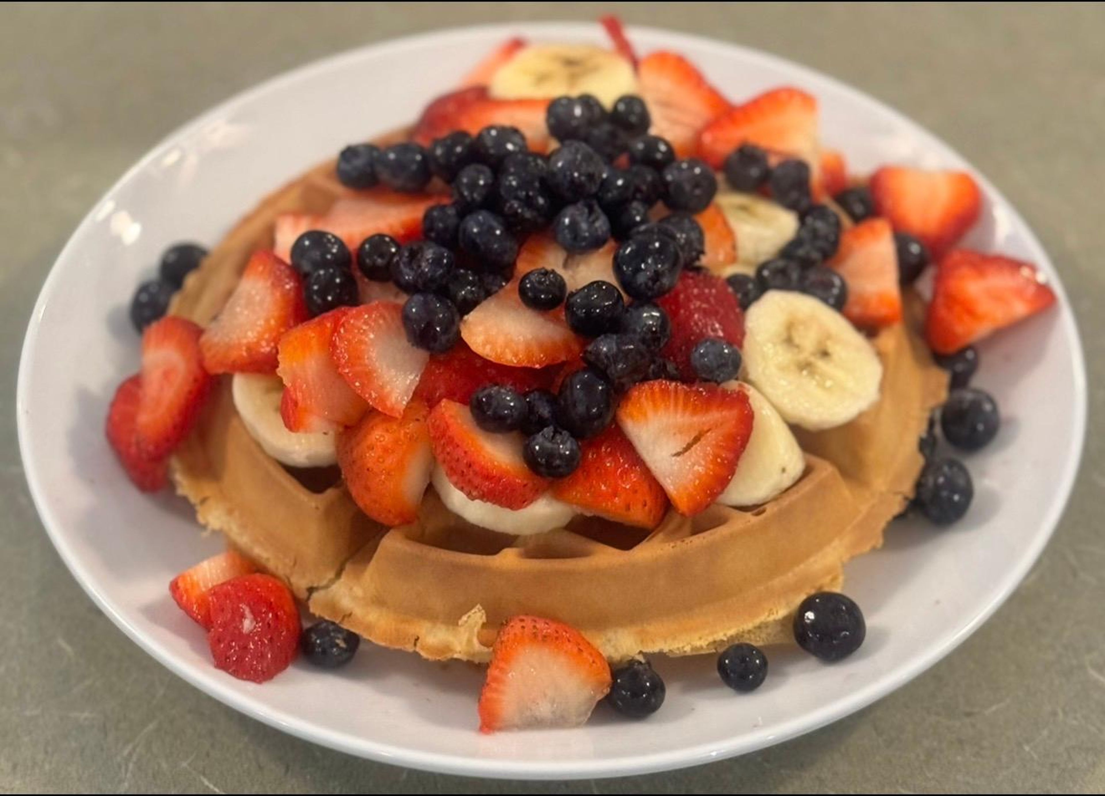 Fresh Fruit Waffle.