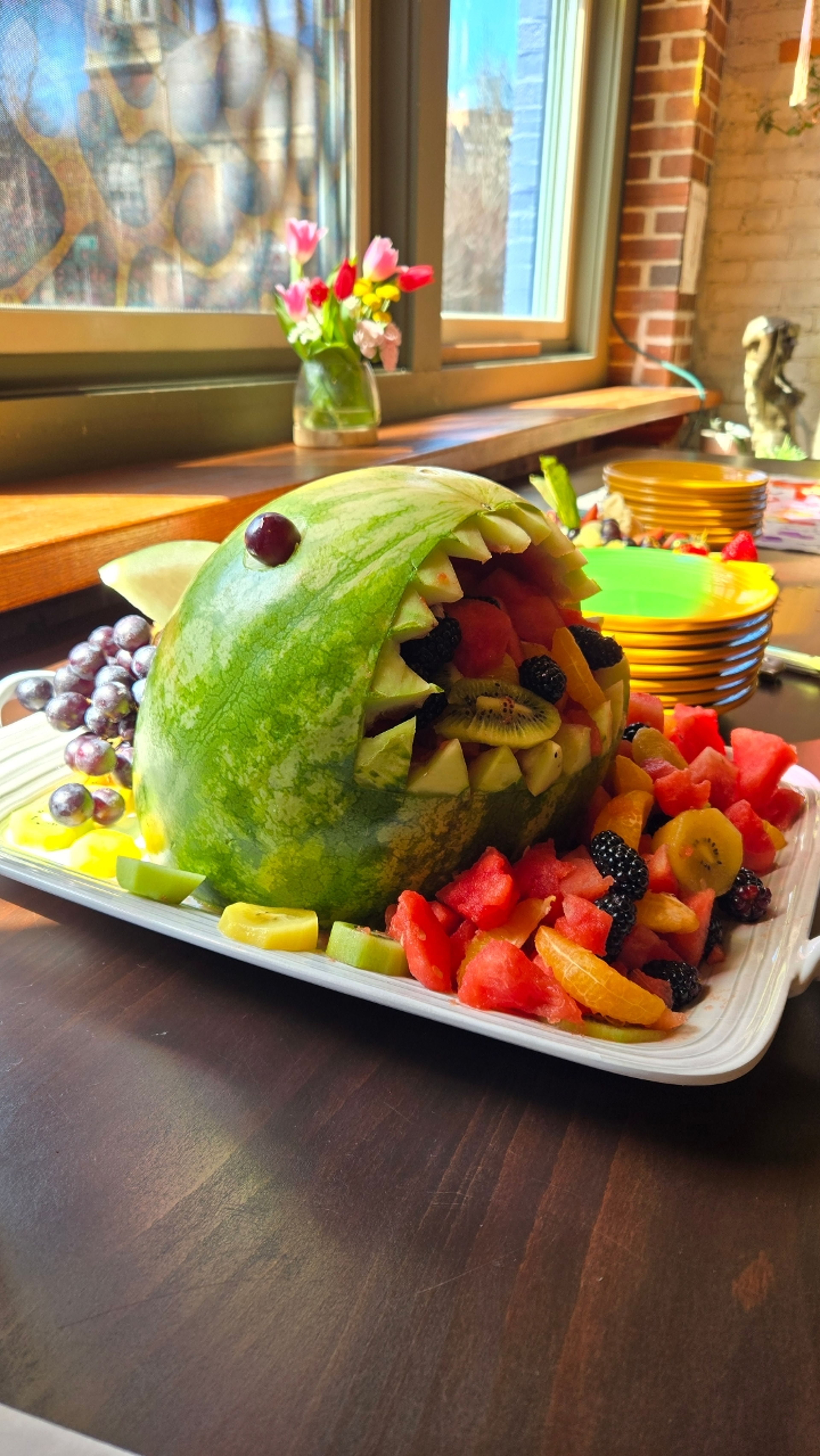 Watermelon Shark Fruit Platter.