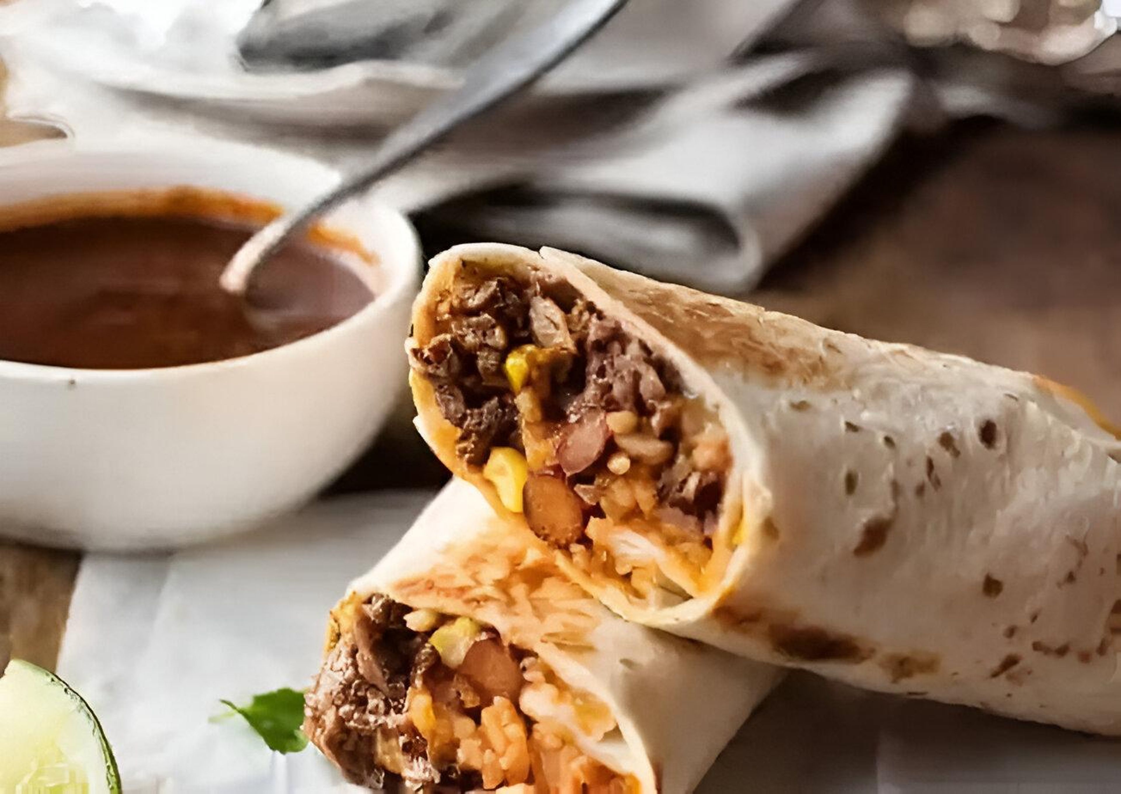 Beef burrito roll.