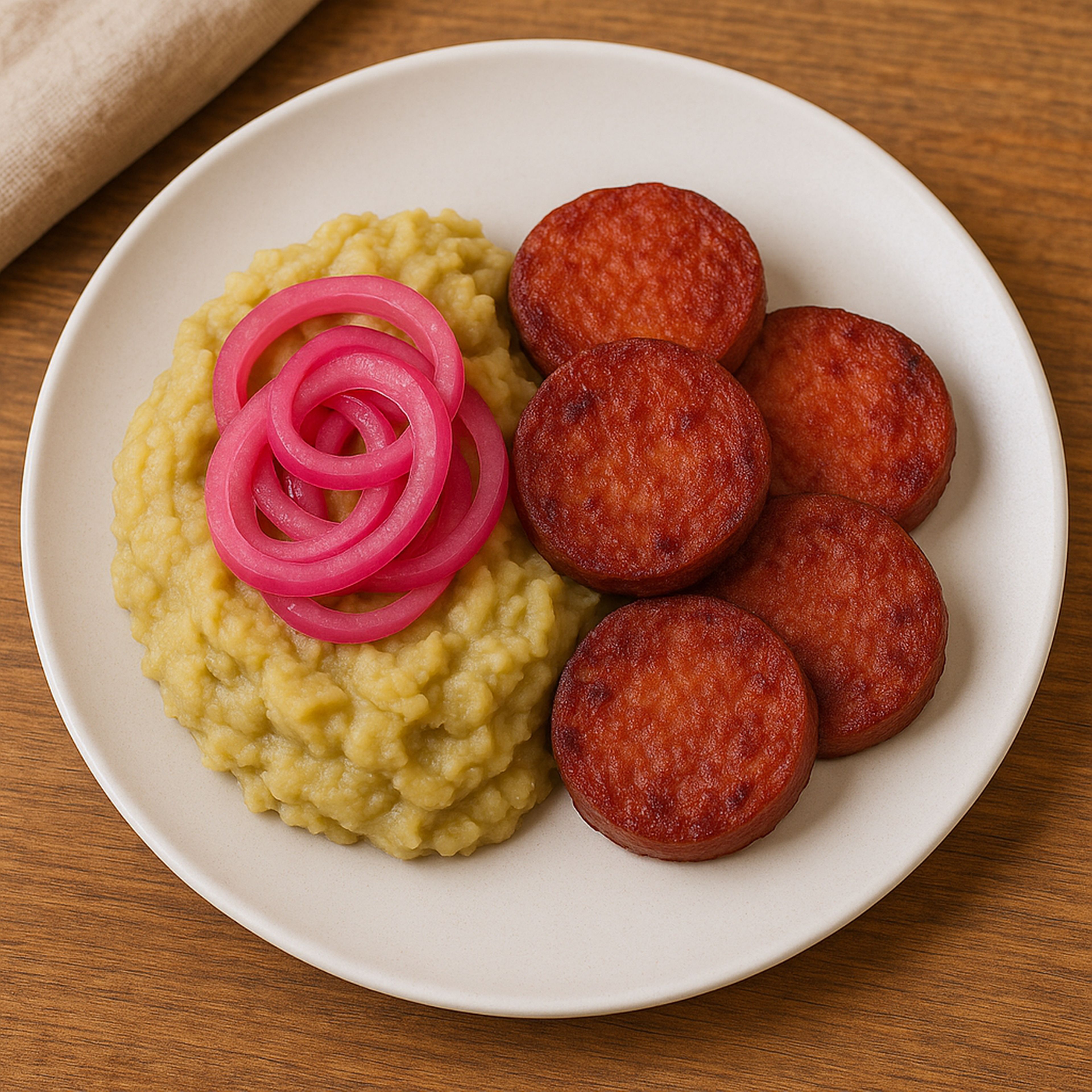 Mangu With Dominican Salami.