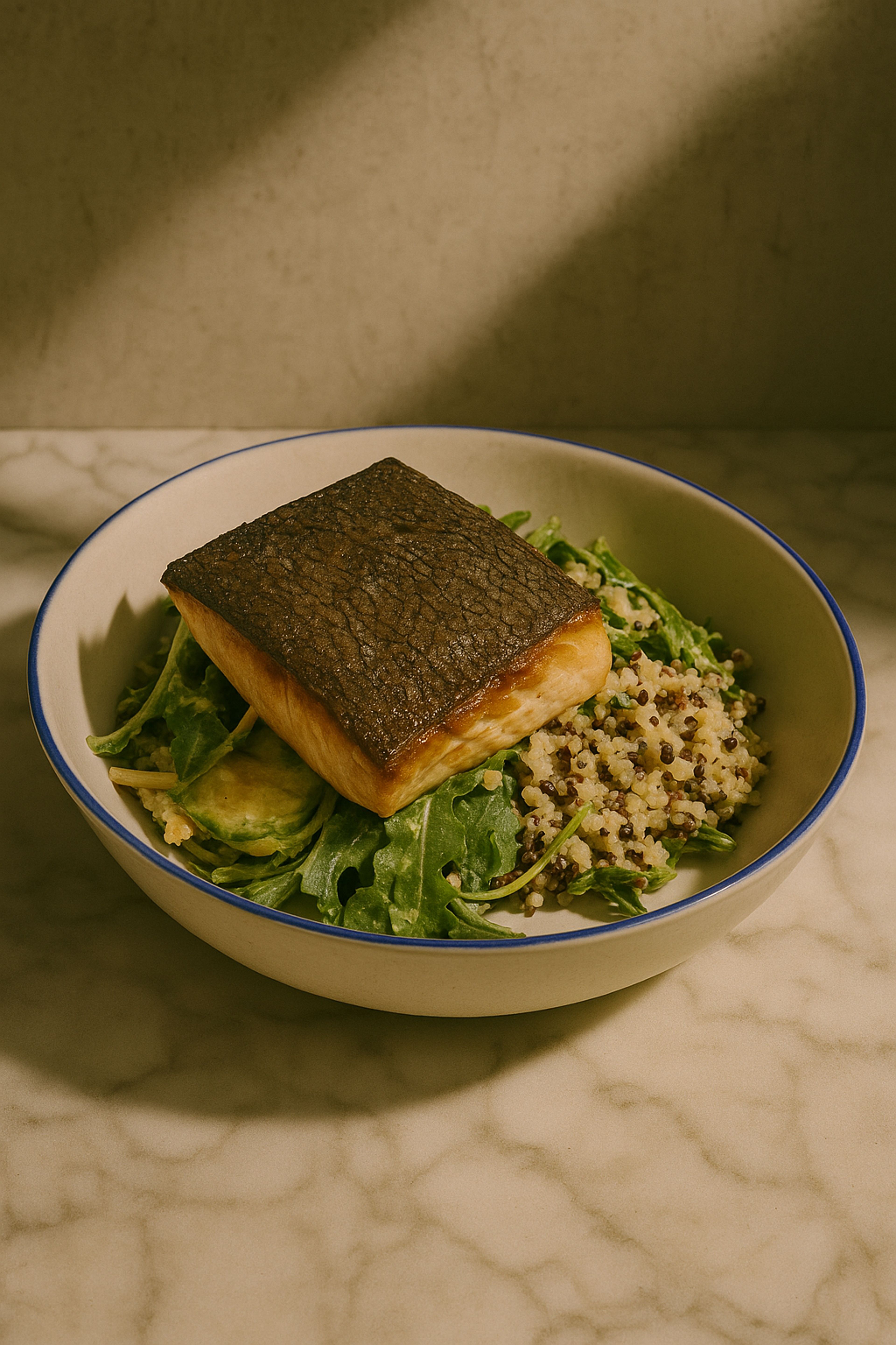 Mediterranean Salmon Bowl.