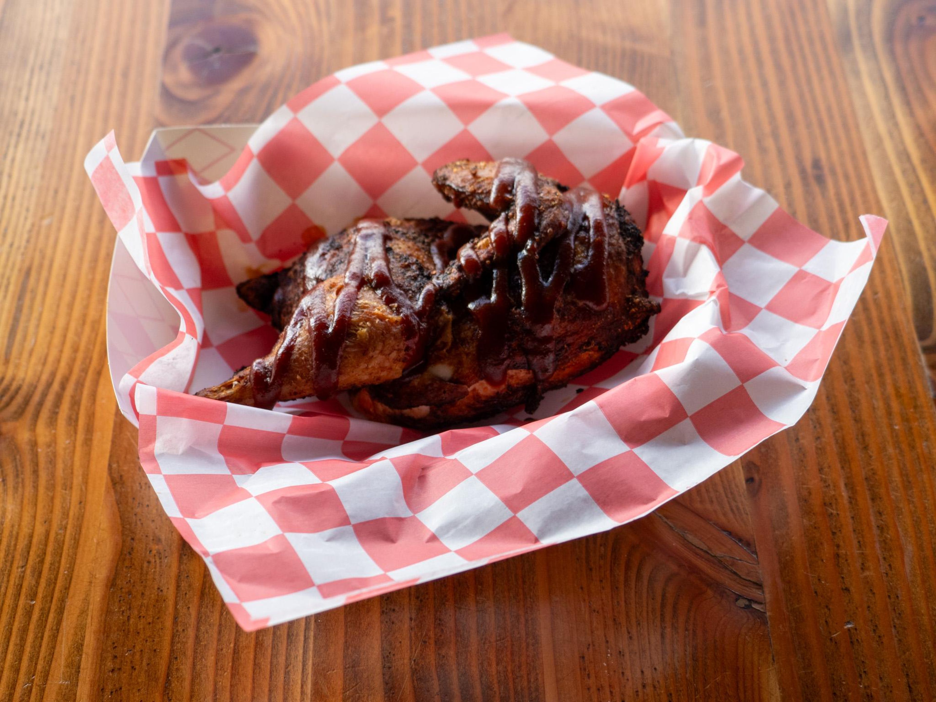 1/2 Smoked Chicken + Choice of 1 Side.