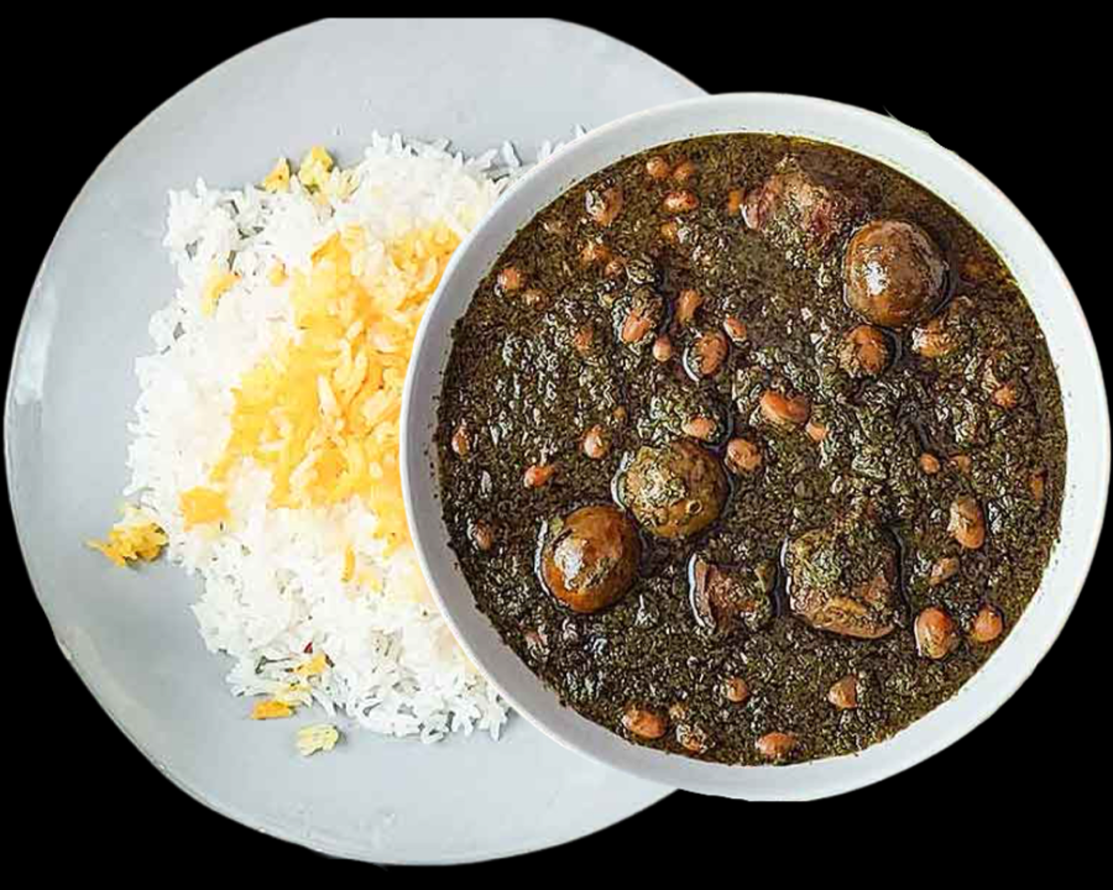 Ghormeh Sabzi Stew Plate (قرمه سبزی).