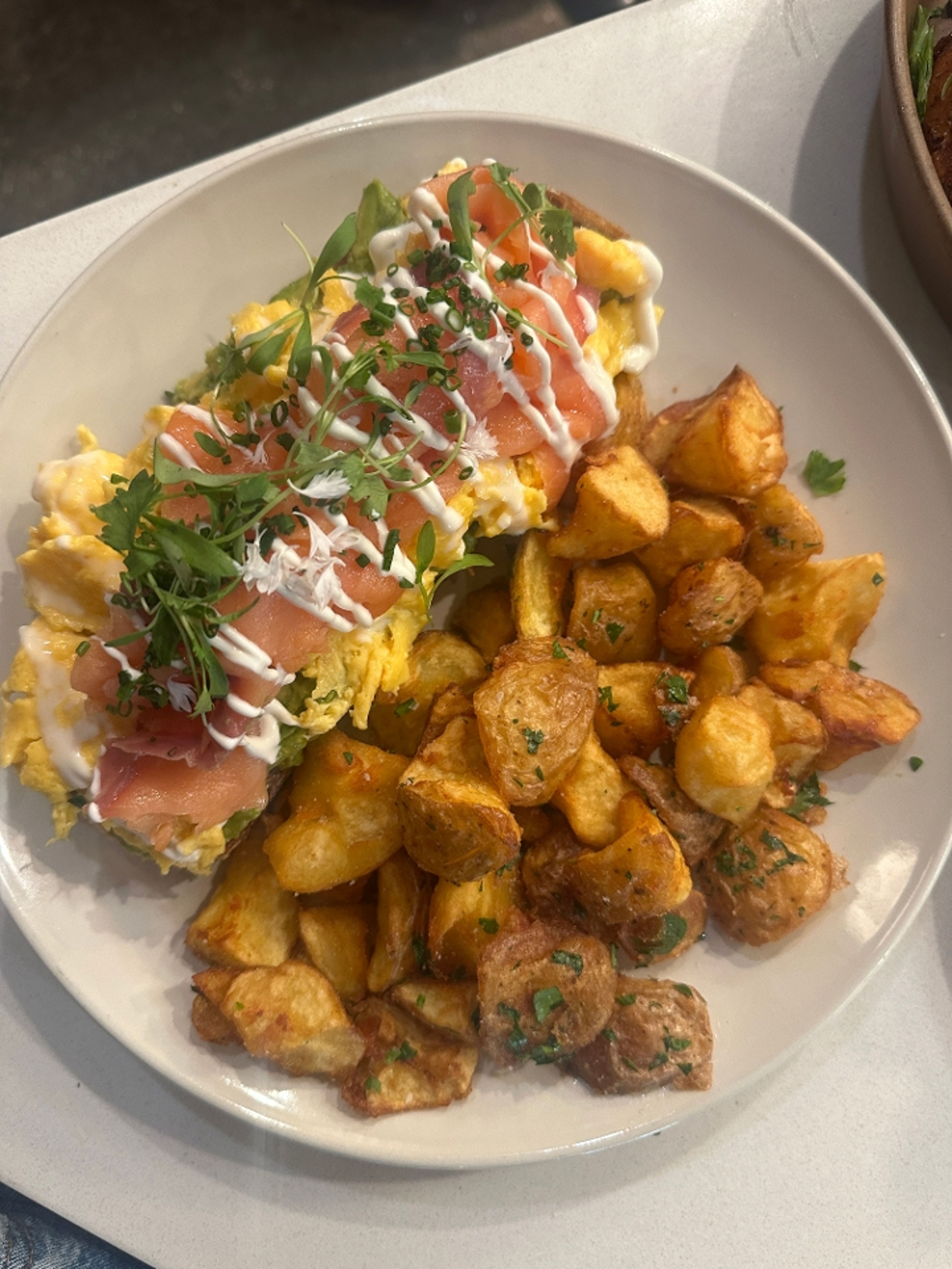 Smoked Salmon & Soft Scrambled Toast.