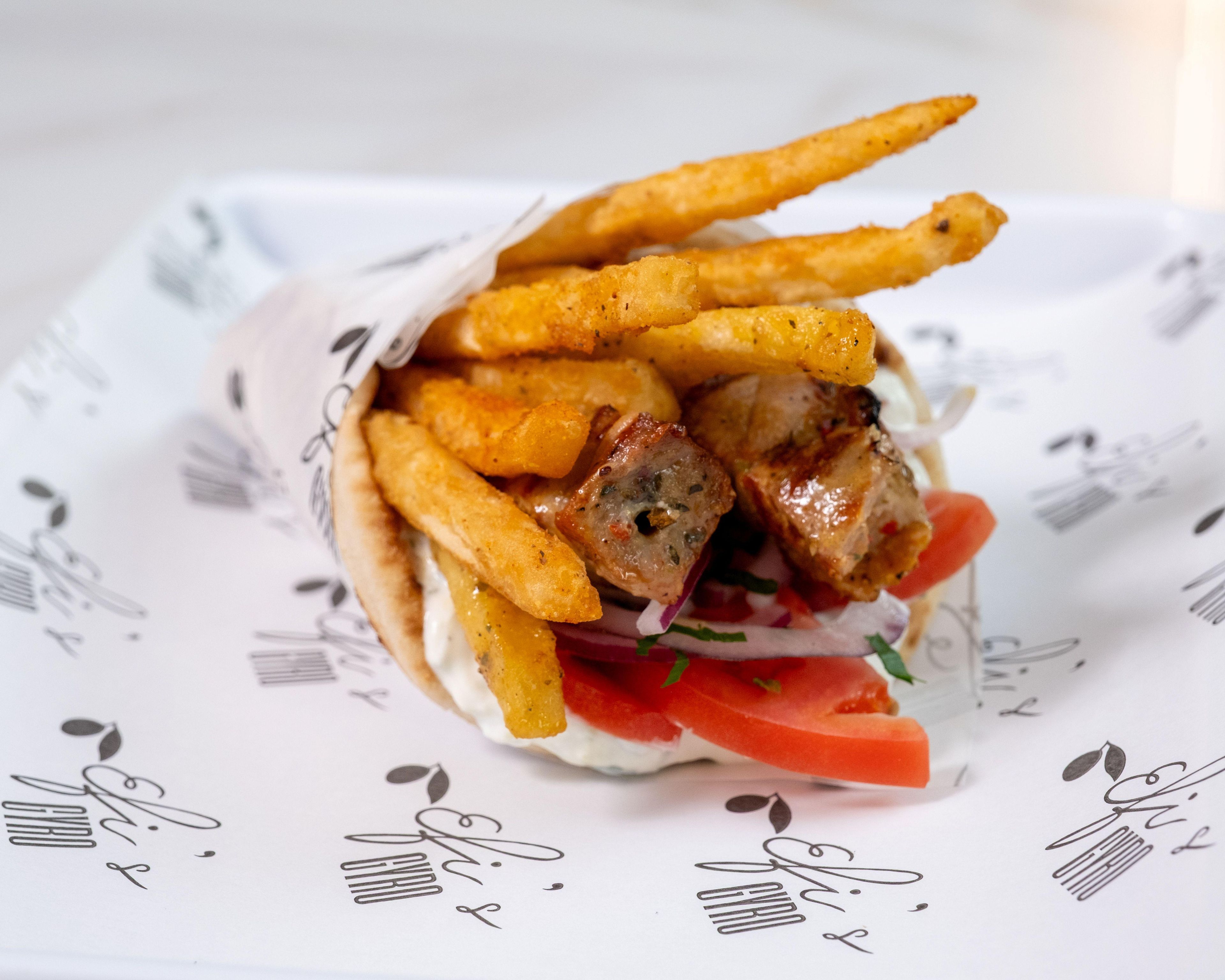 Pork Souvlaki Gyro.
