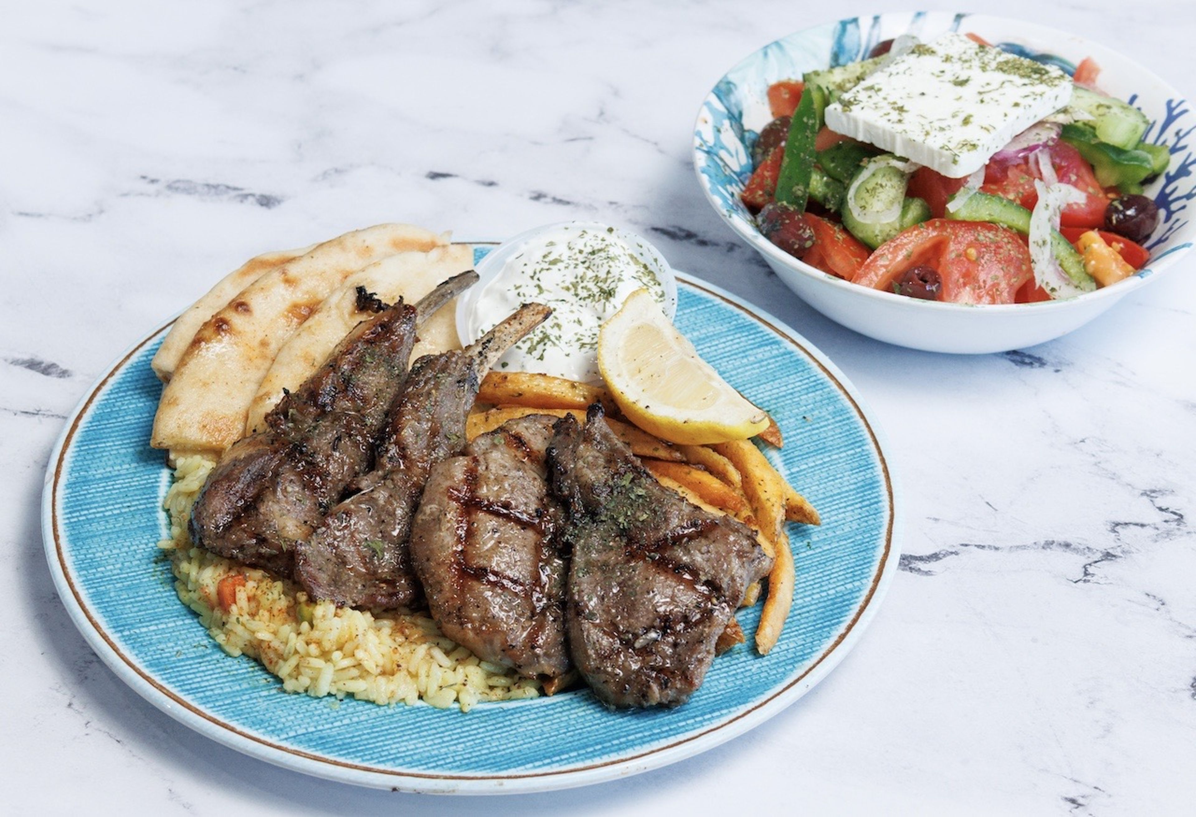 GRILLED LAMB CHOPS PLATE (4 pcs).