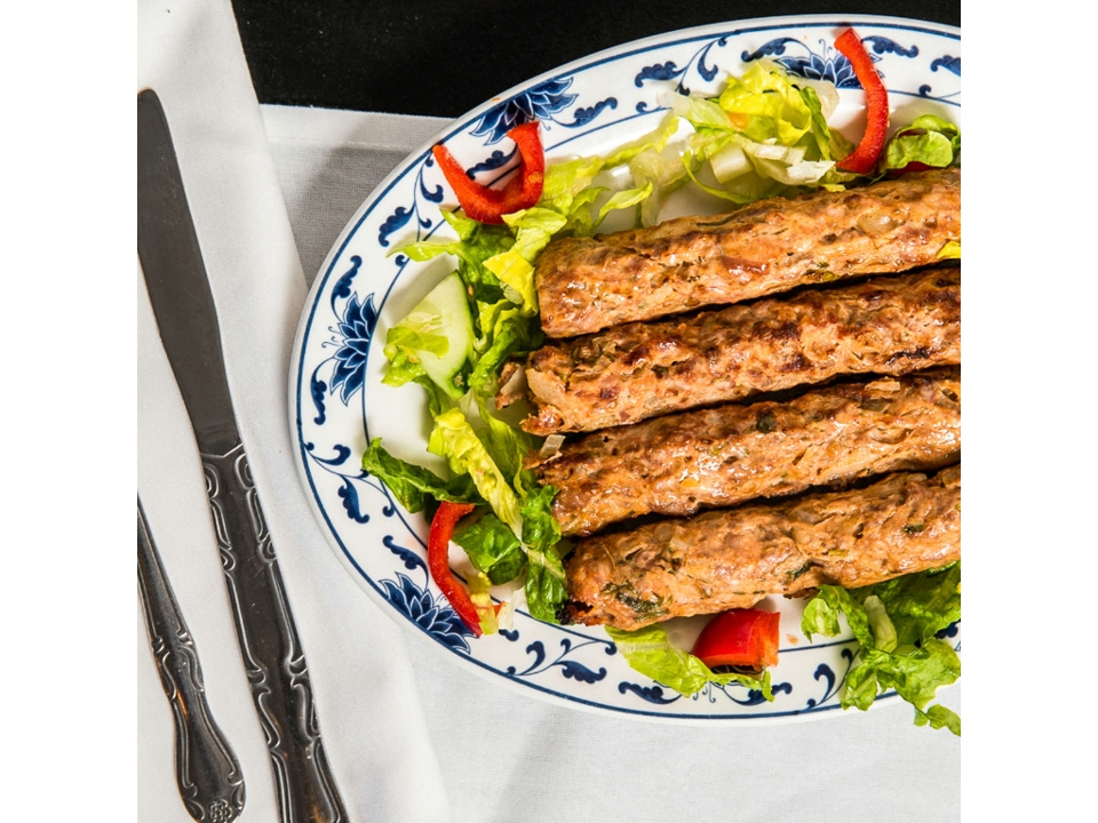 Tandoori Lamb Seekh Kebab.