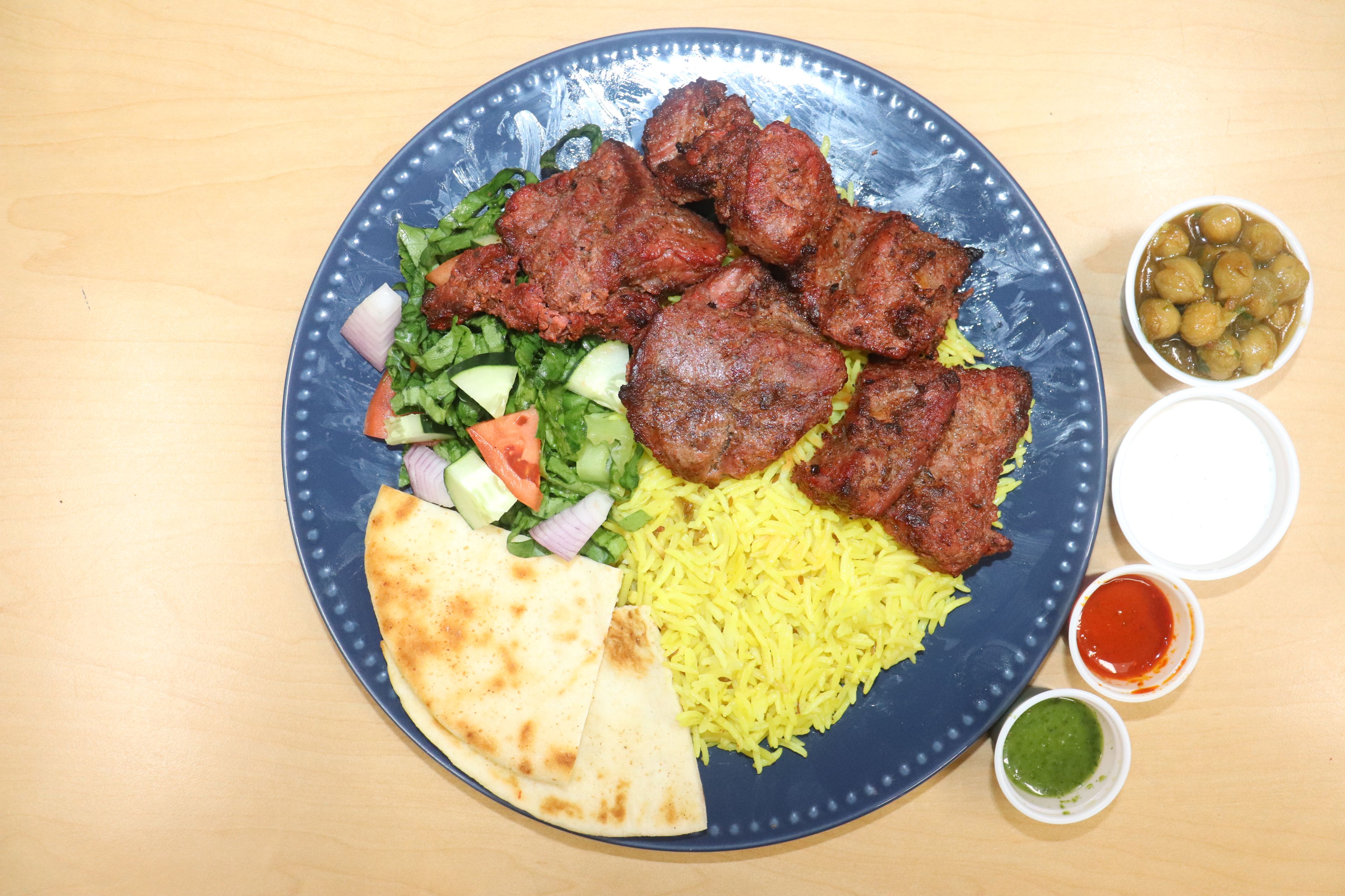 Lamb Kebab Platter.