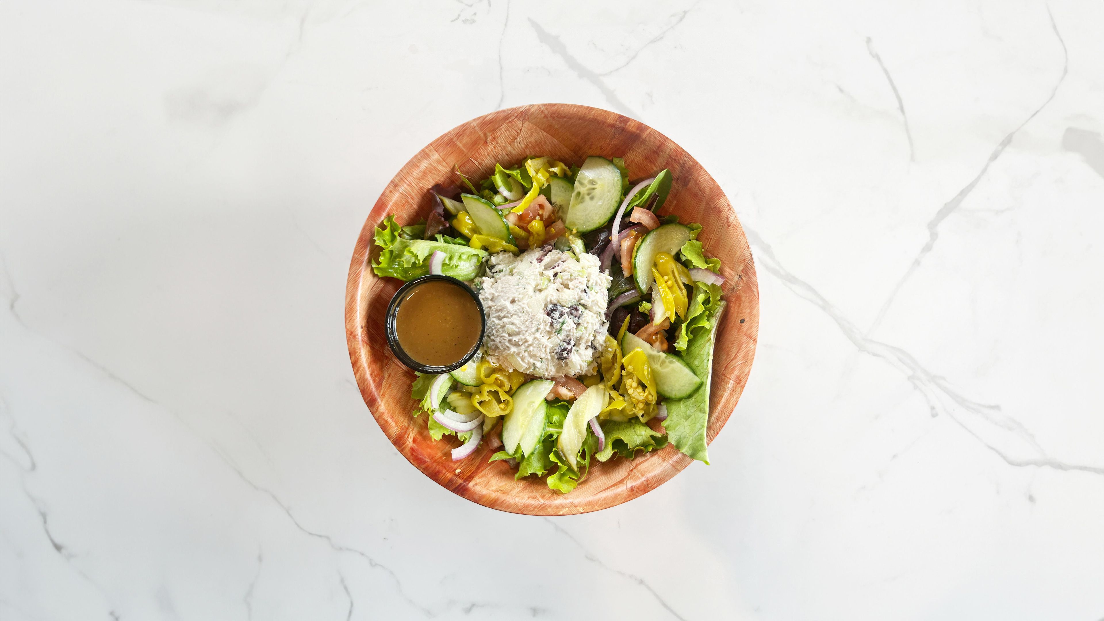 Chicken Salad on Spring Greens.