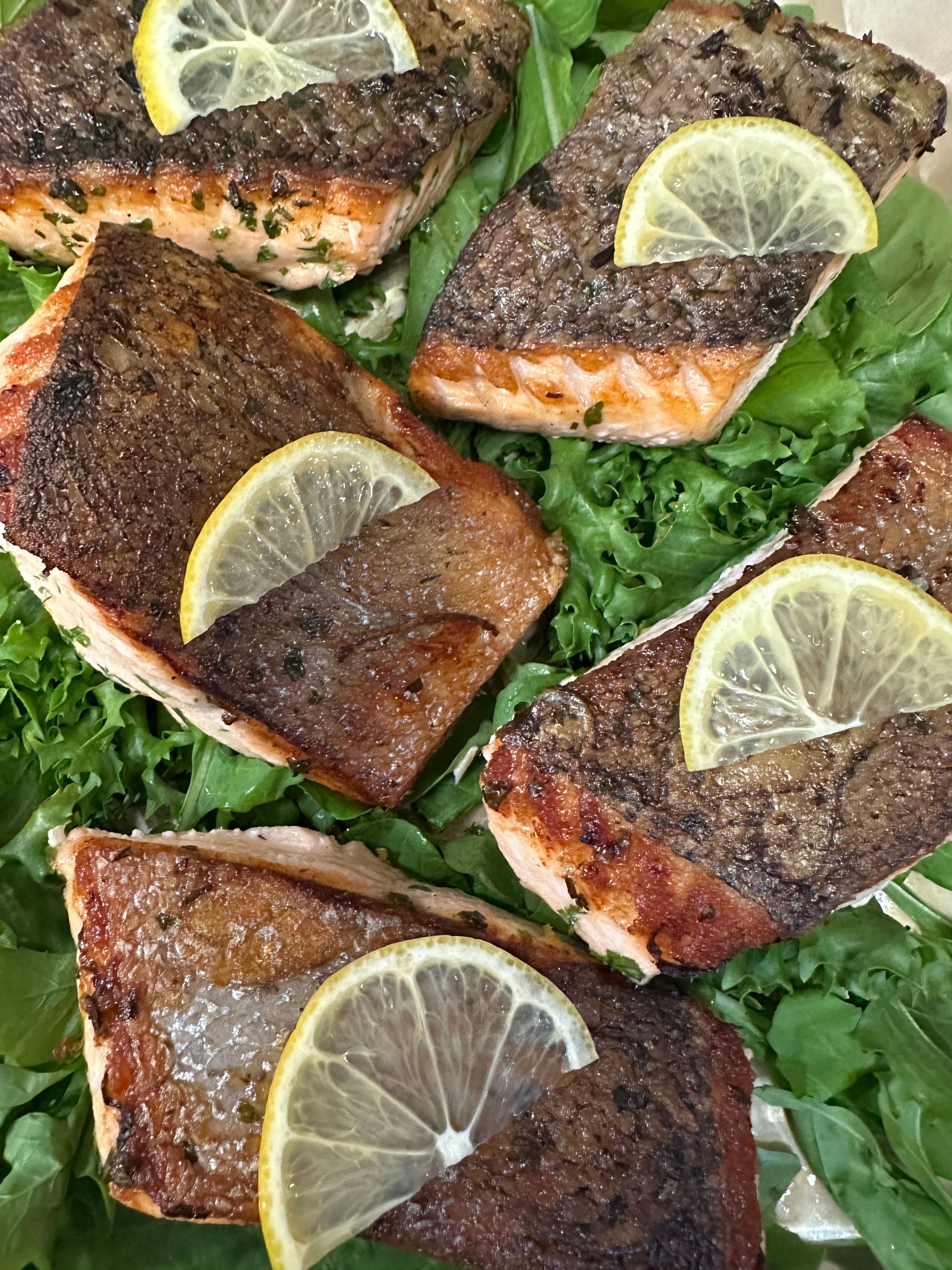SIDE | Roasted Salmon with Chimichurri.