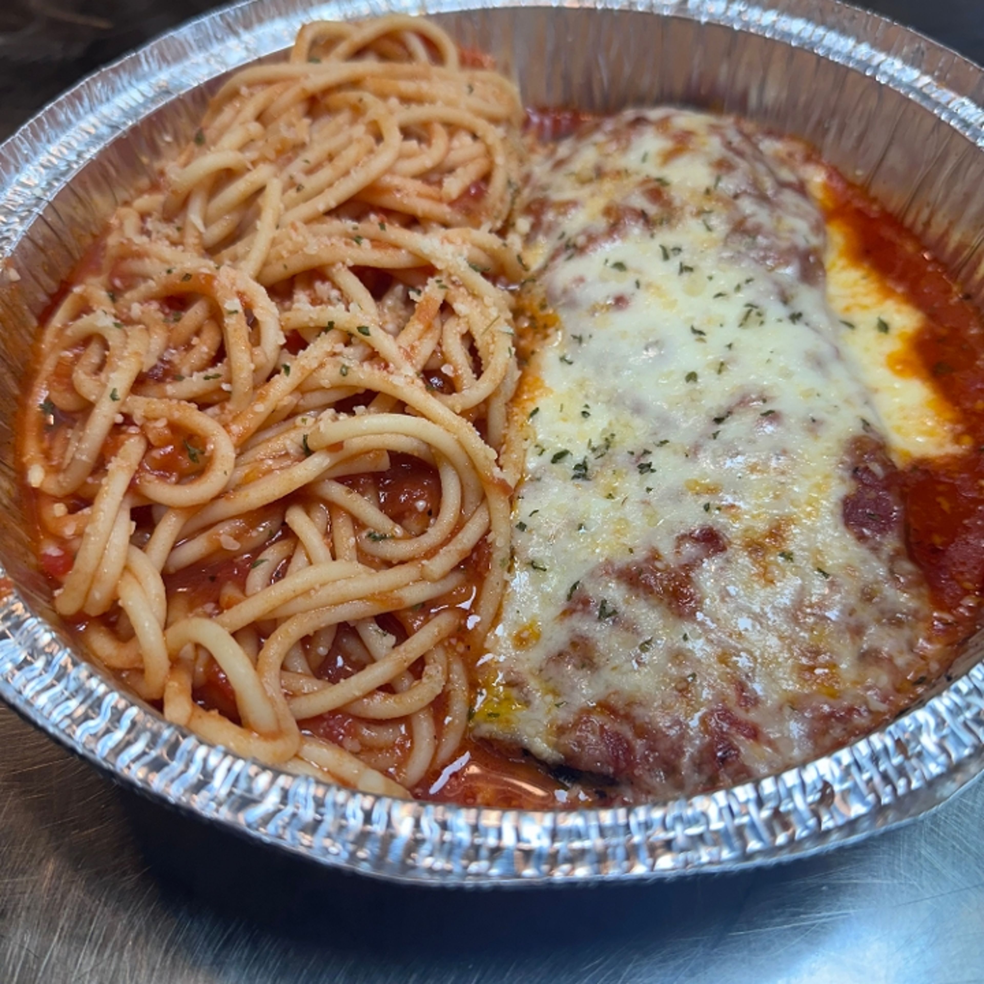 Eggplant Parm. Dinner W/Spaghetti - New!.