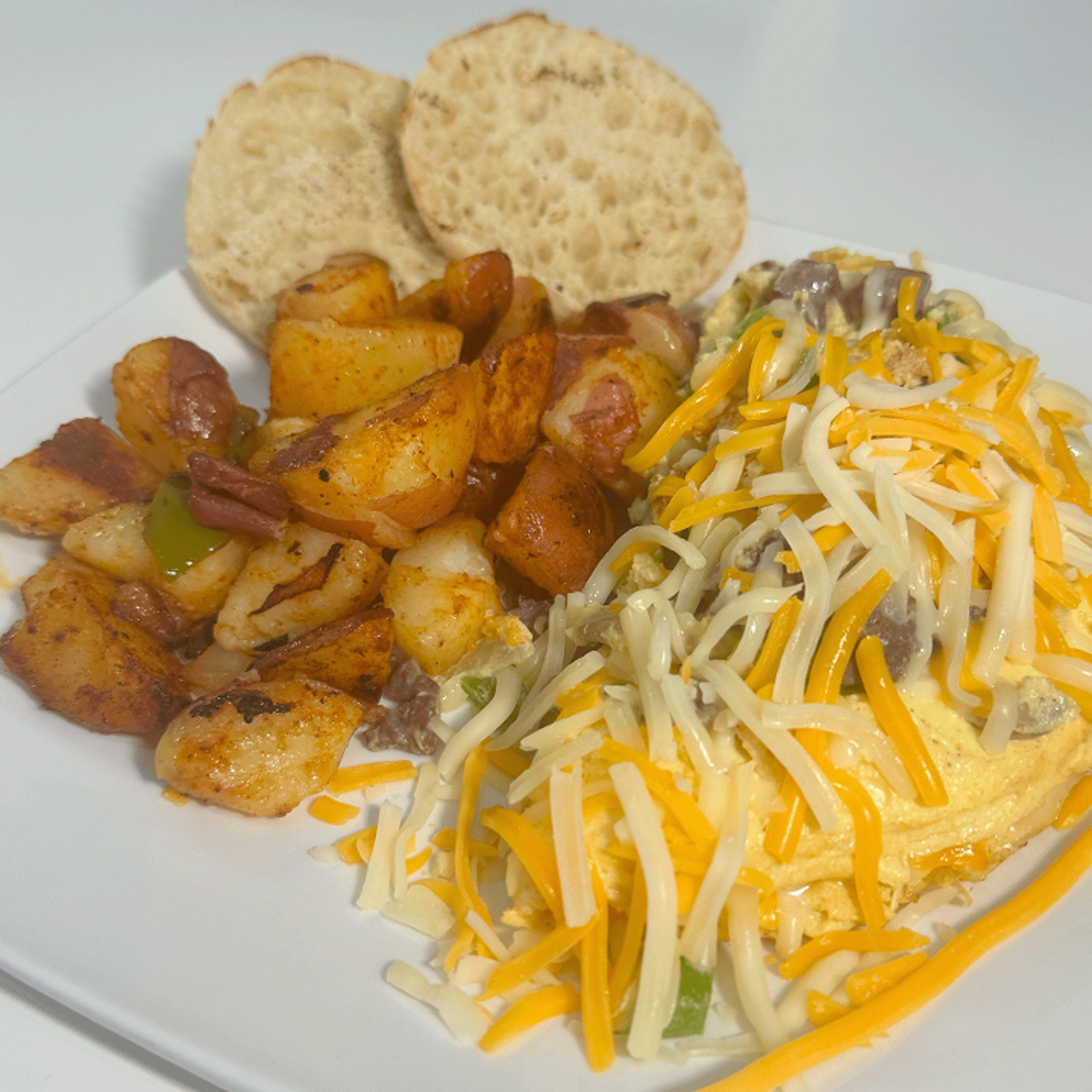 * STEAK FAJITA OMELET.