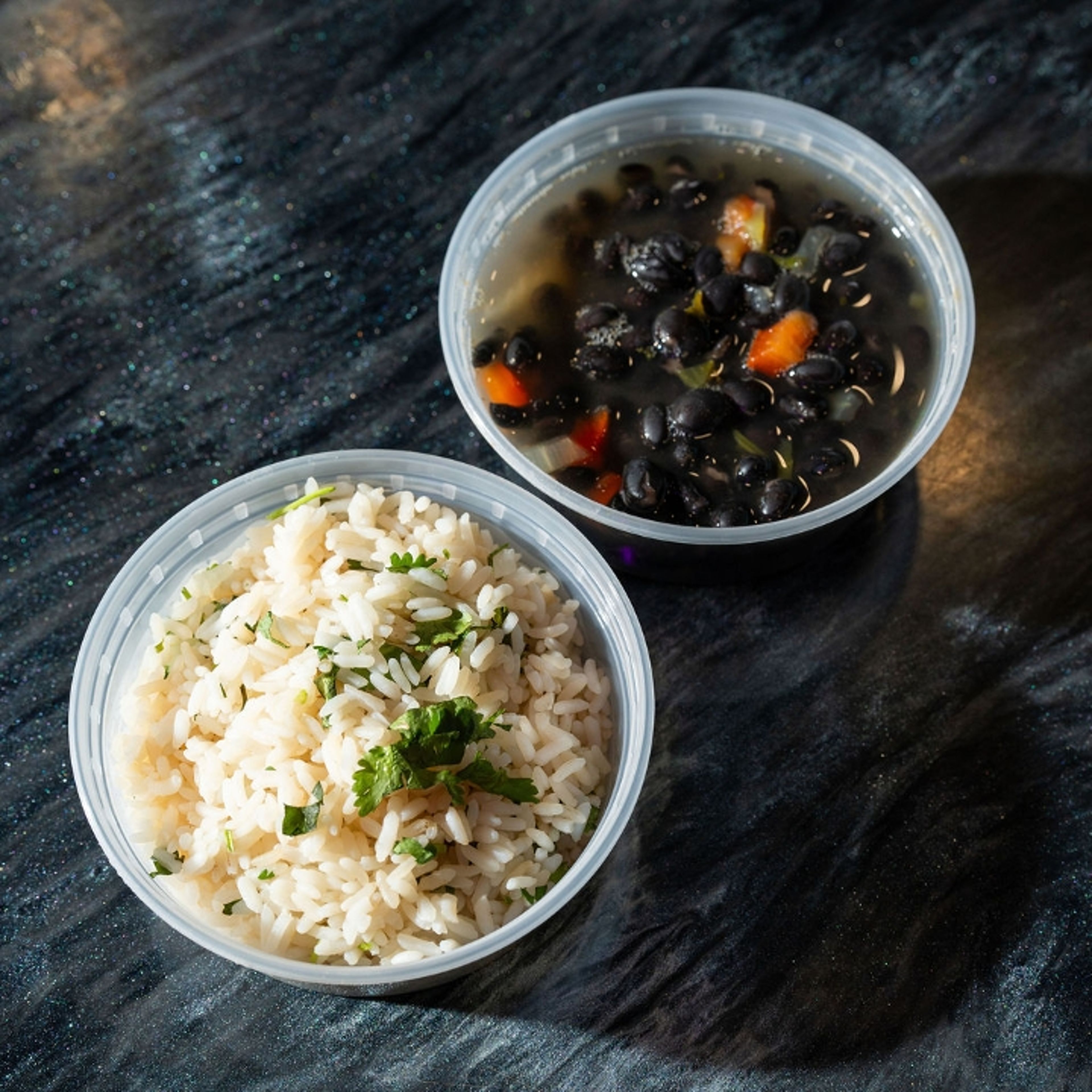 White Lime Rice & Black Beans.