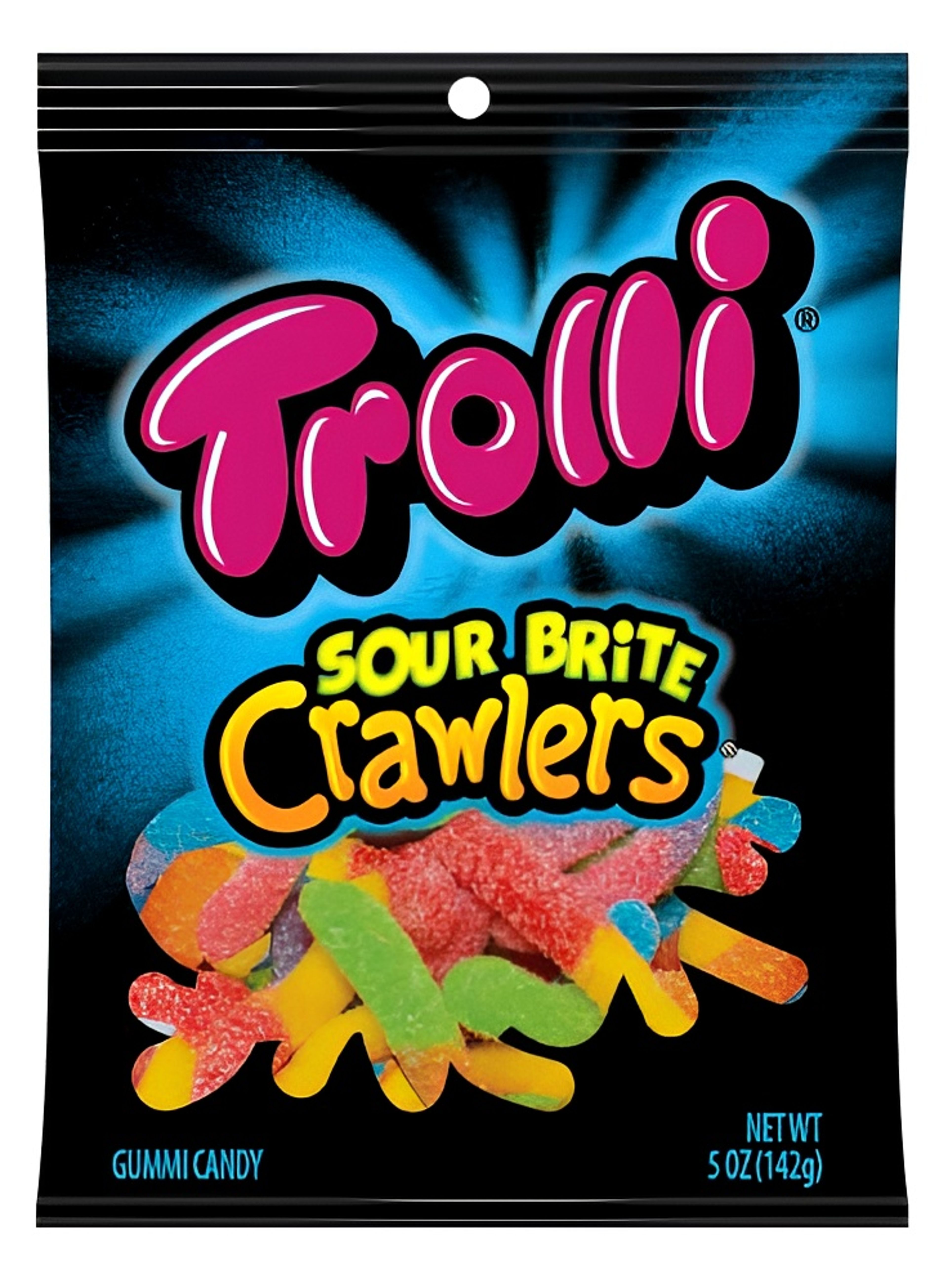 Trolli Sour Brite Crawlers Gummy Candy  Fruit Flavored  5 Oz.