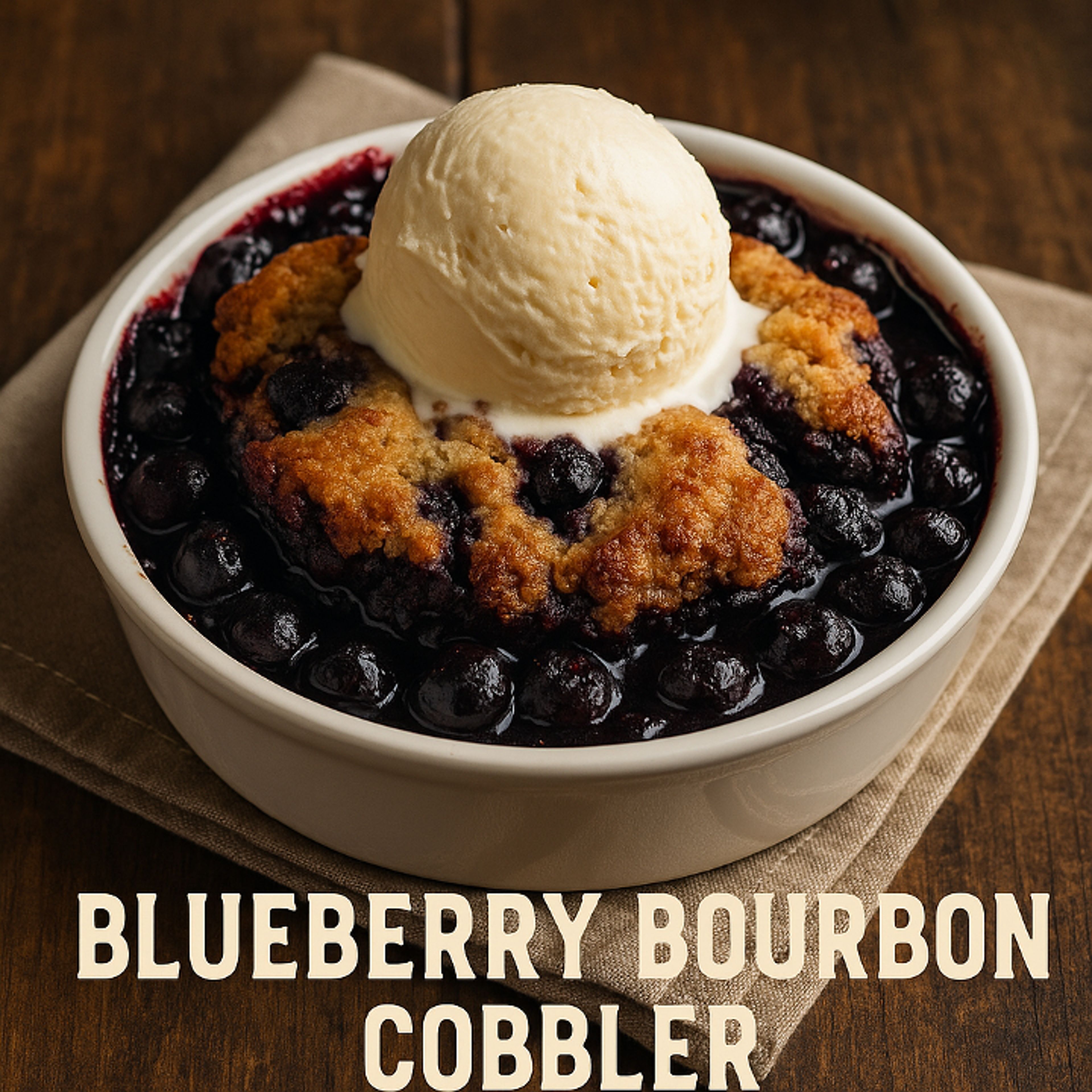 Blueberry Bourbon Cobbler.