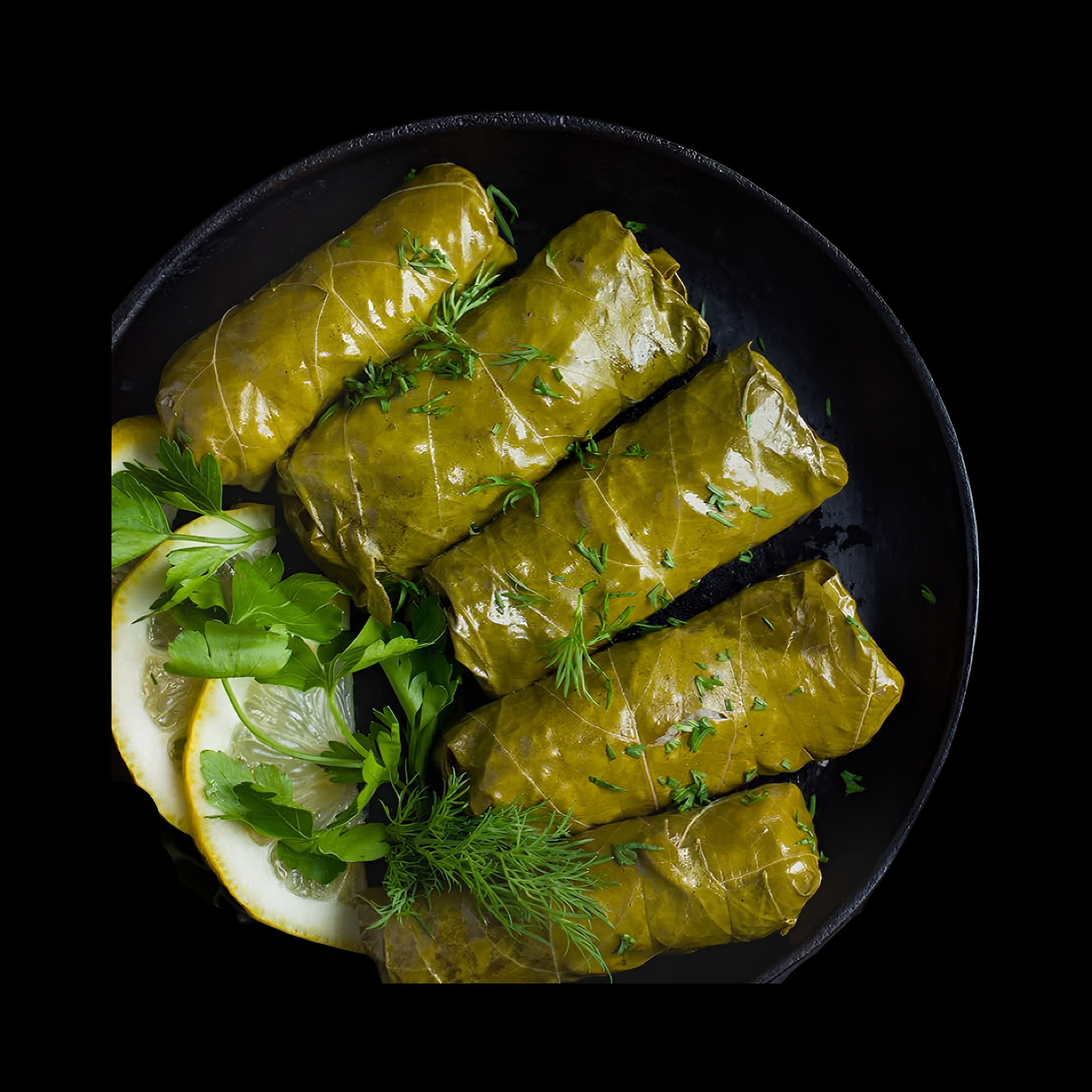 GRAPE LEAVES "DOLMADES" (8PCS) & PITA BREAD