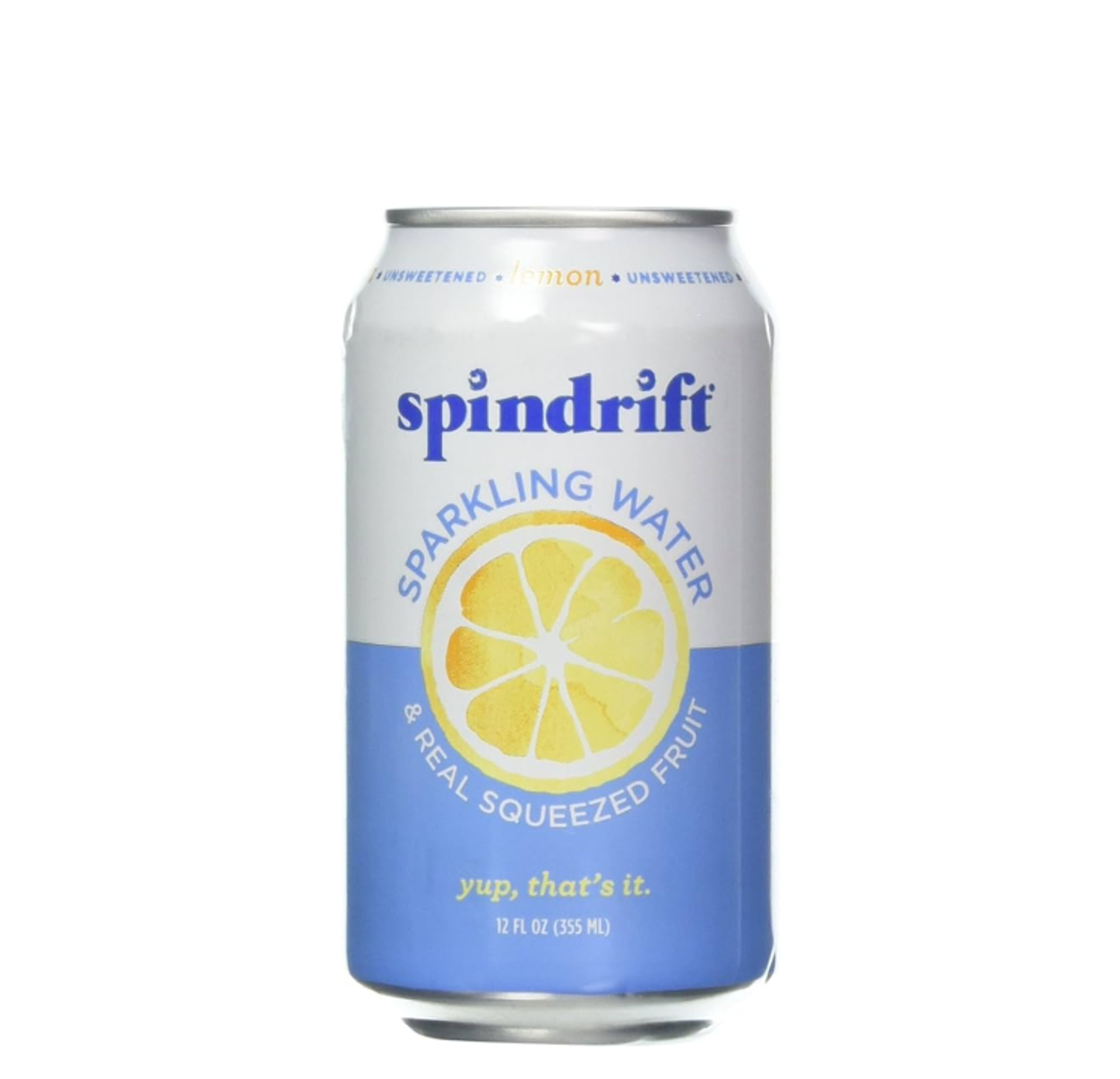 Spindrift Lemon Flavored Sparkling Water.