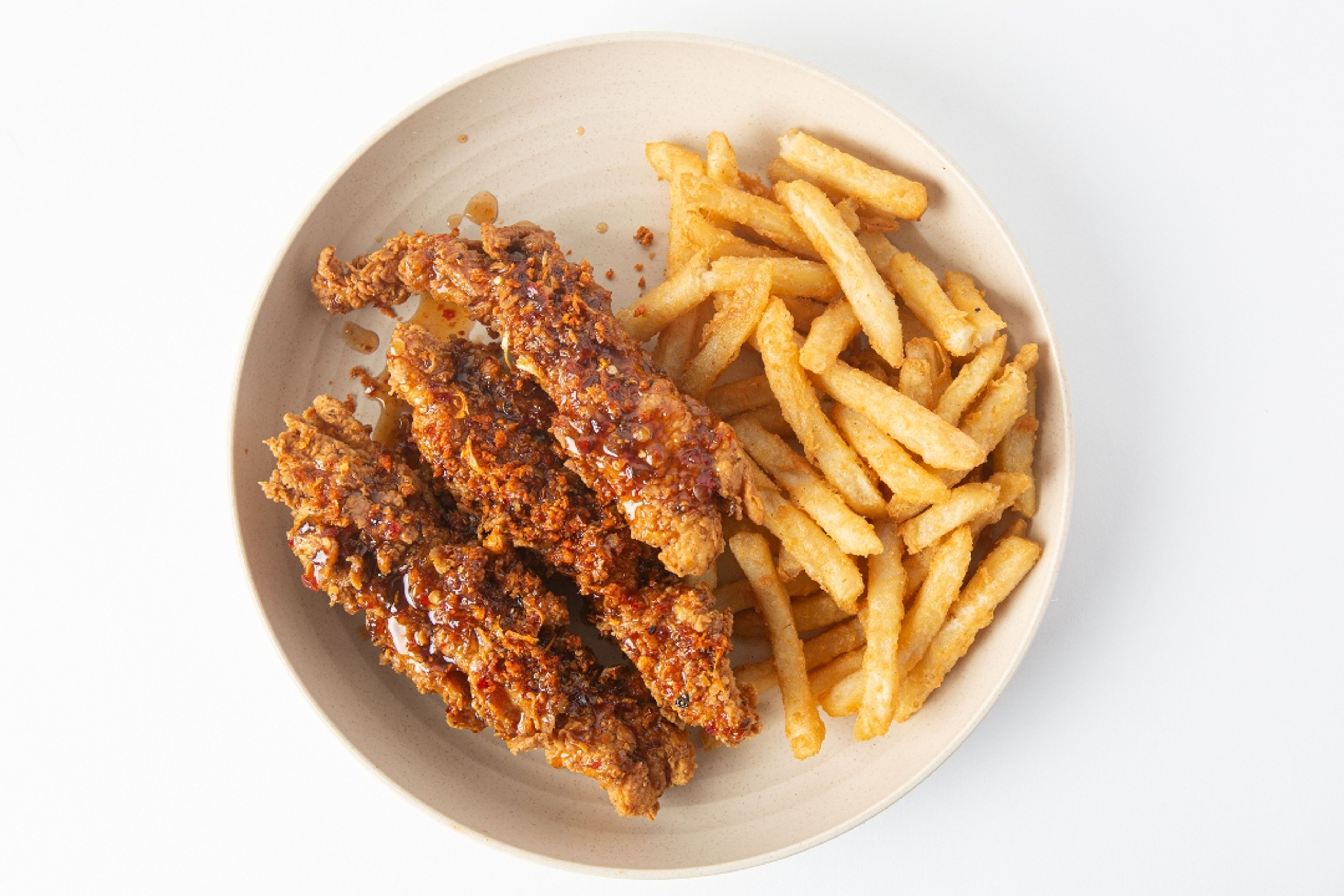 STICKY TENDERS + FRIES.