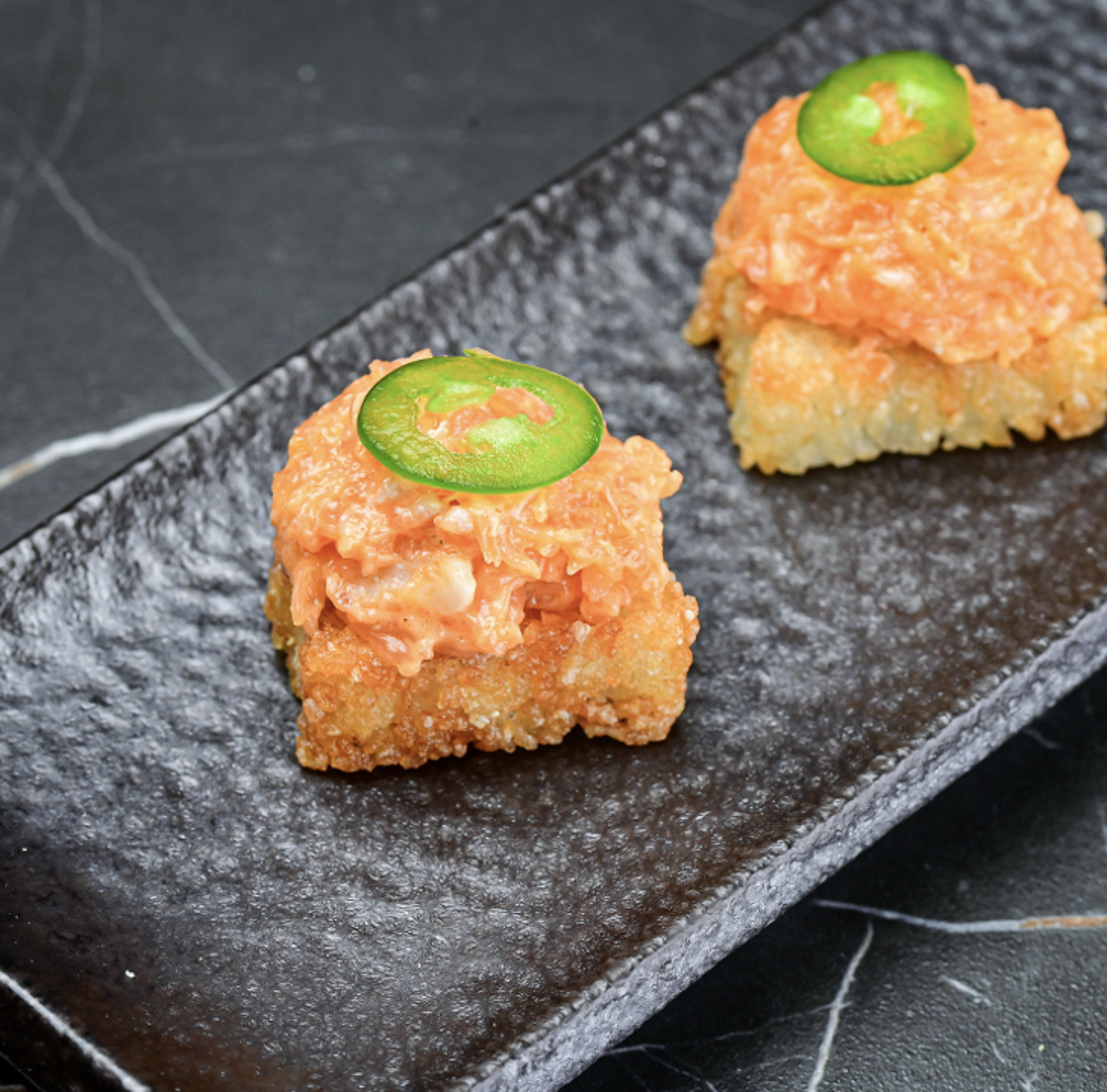 Spicy Salmon Crispy Rice.