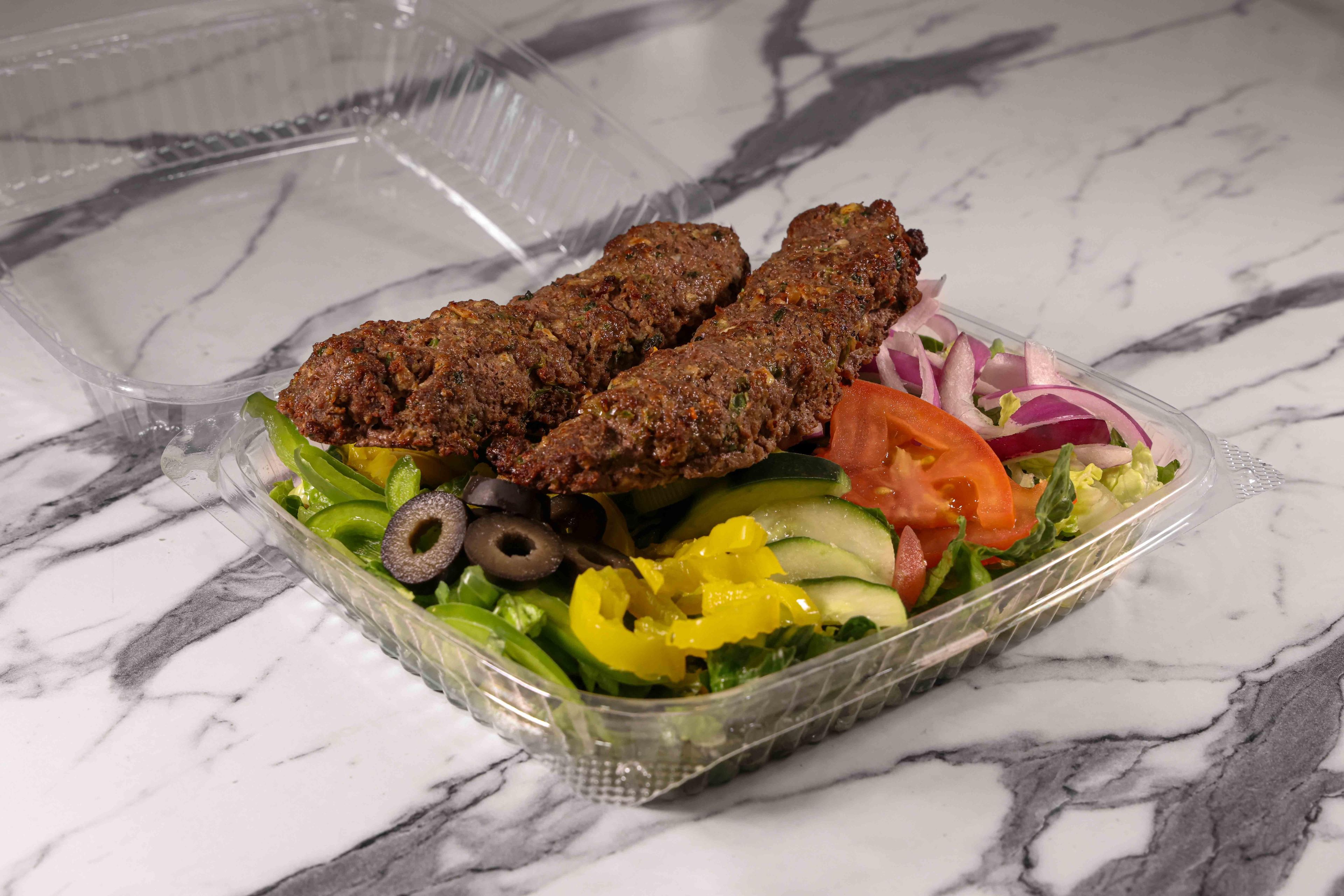 Beef Kabob Salad.