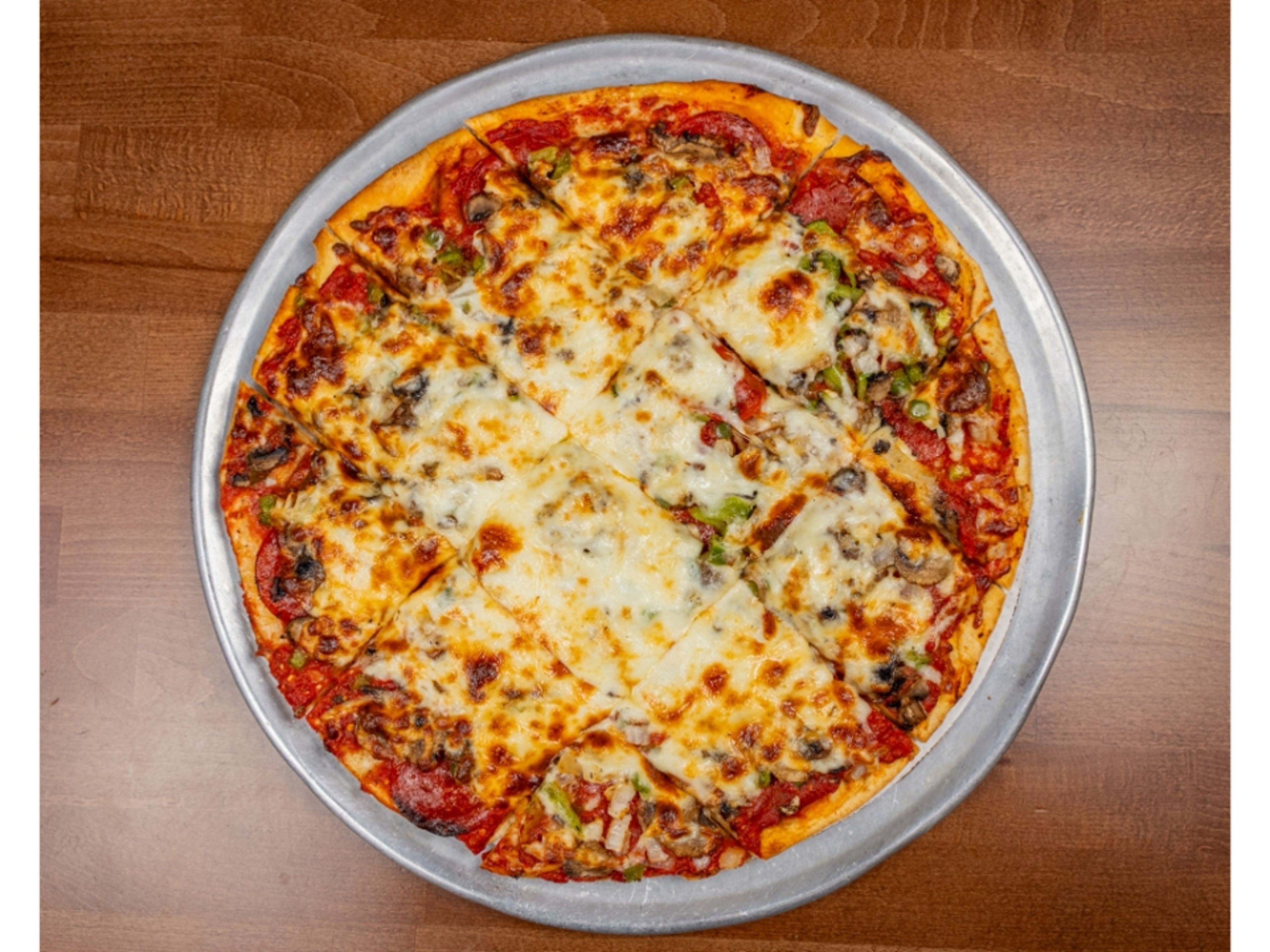 18" Supreme Thin Crust Pizza.