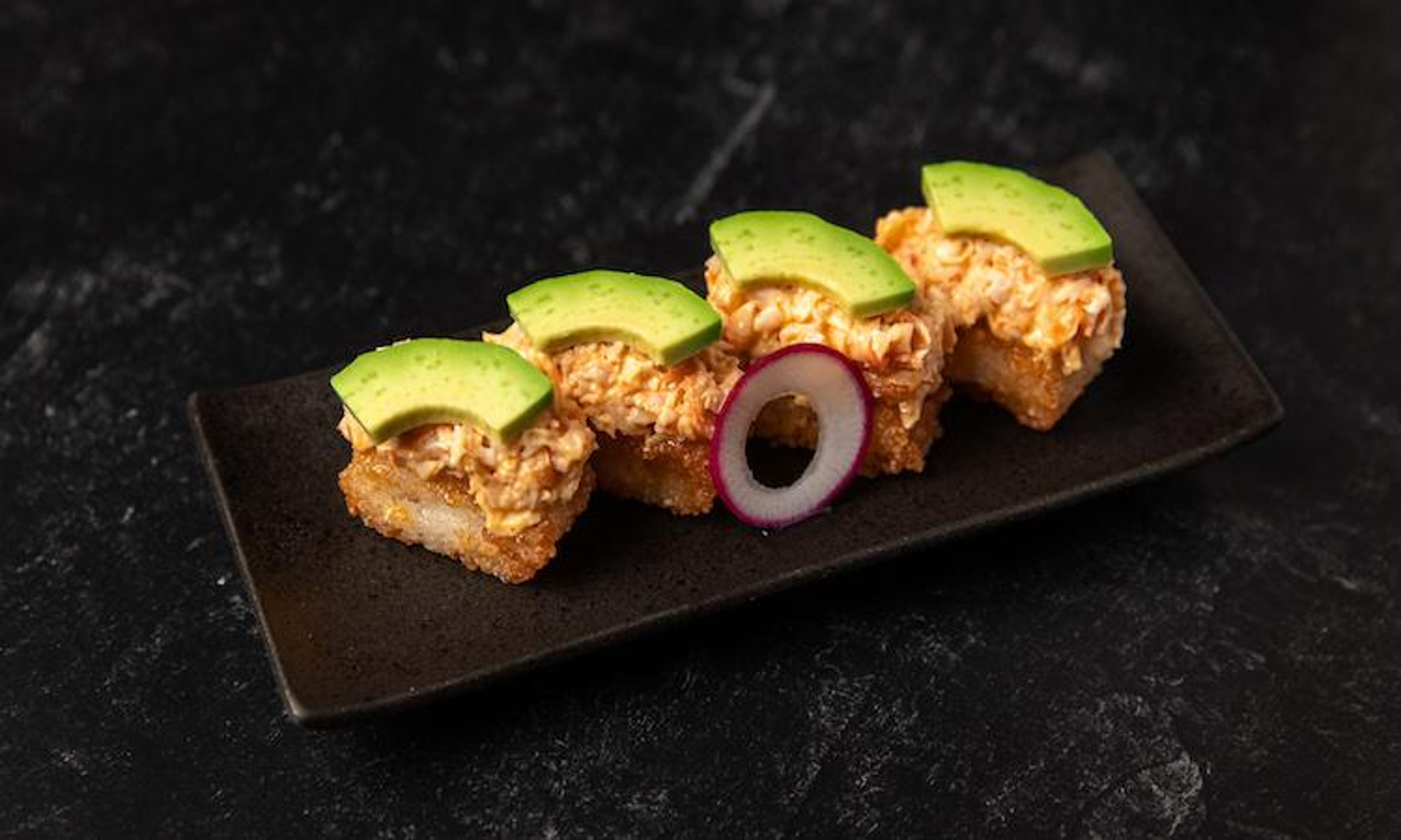 Crispy Rice Spicy Shrimp.