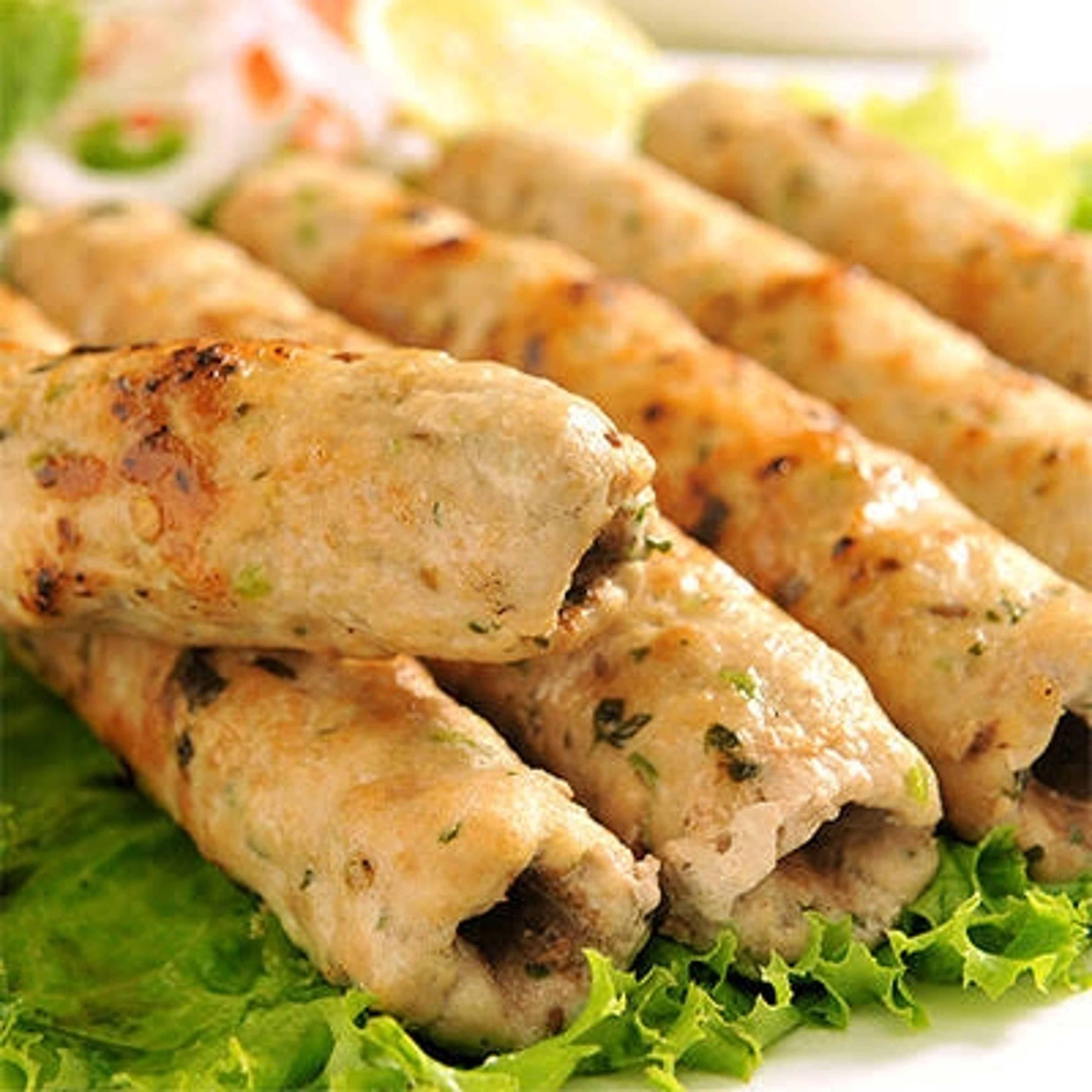 Chicken Malai Kebab (2 Skewers).