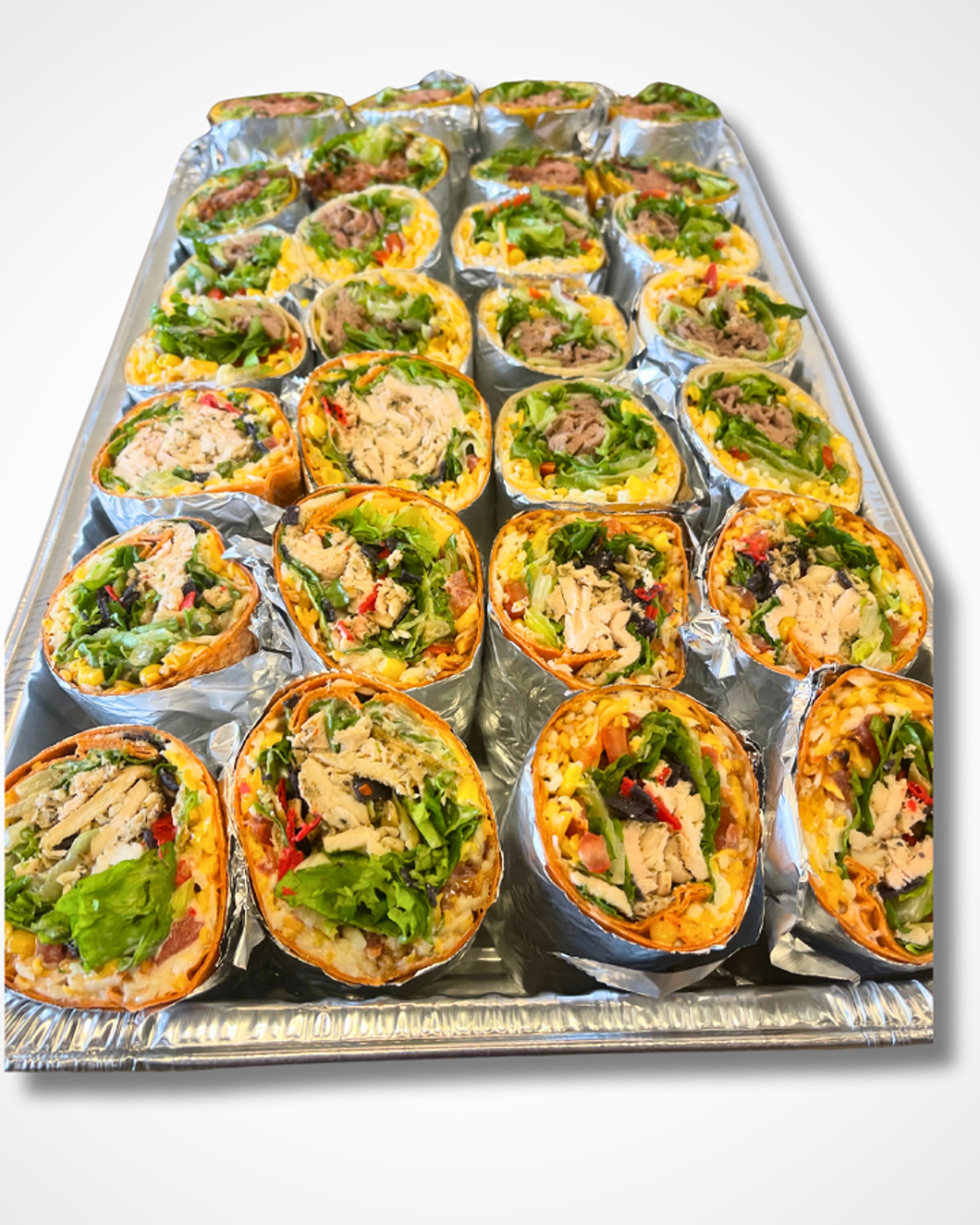 Large cyo tray (14 wraps cut in 1/2 - up to 3 flavors).