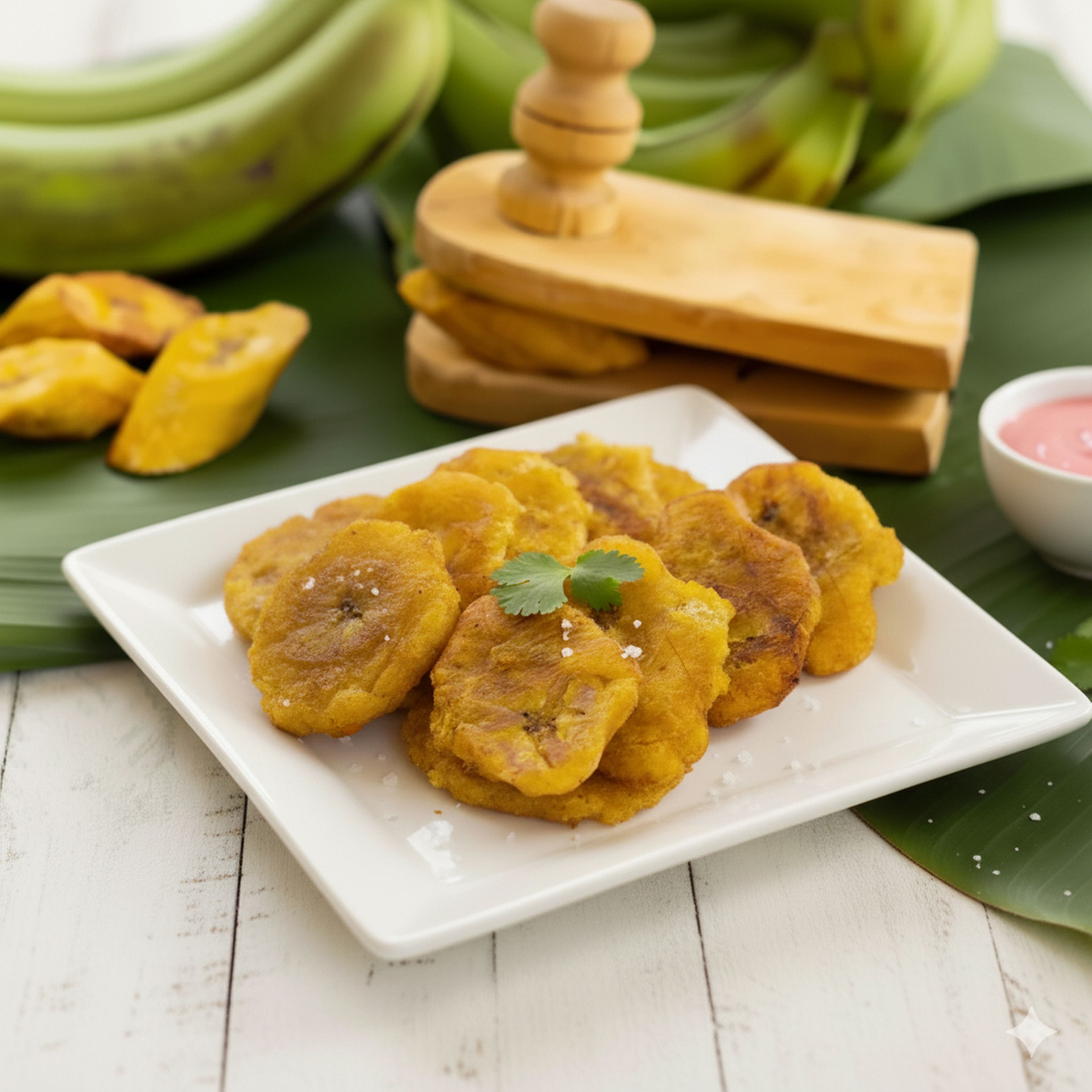 Tostones REG-fried green plantains.